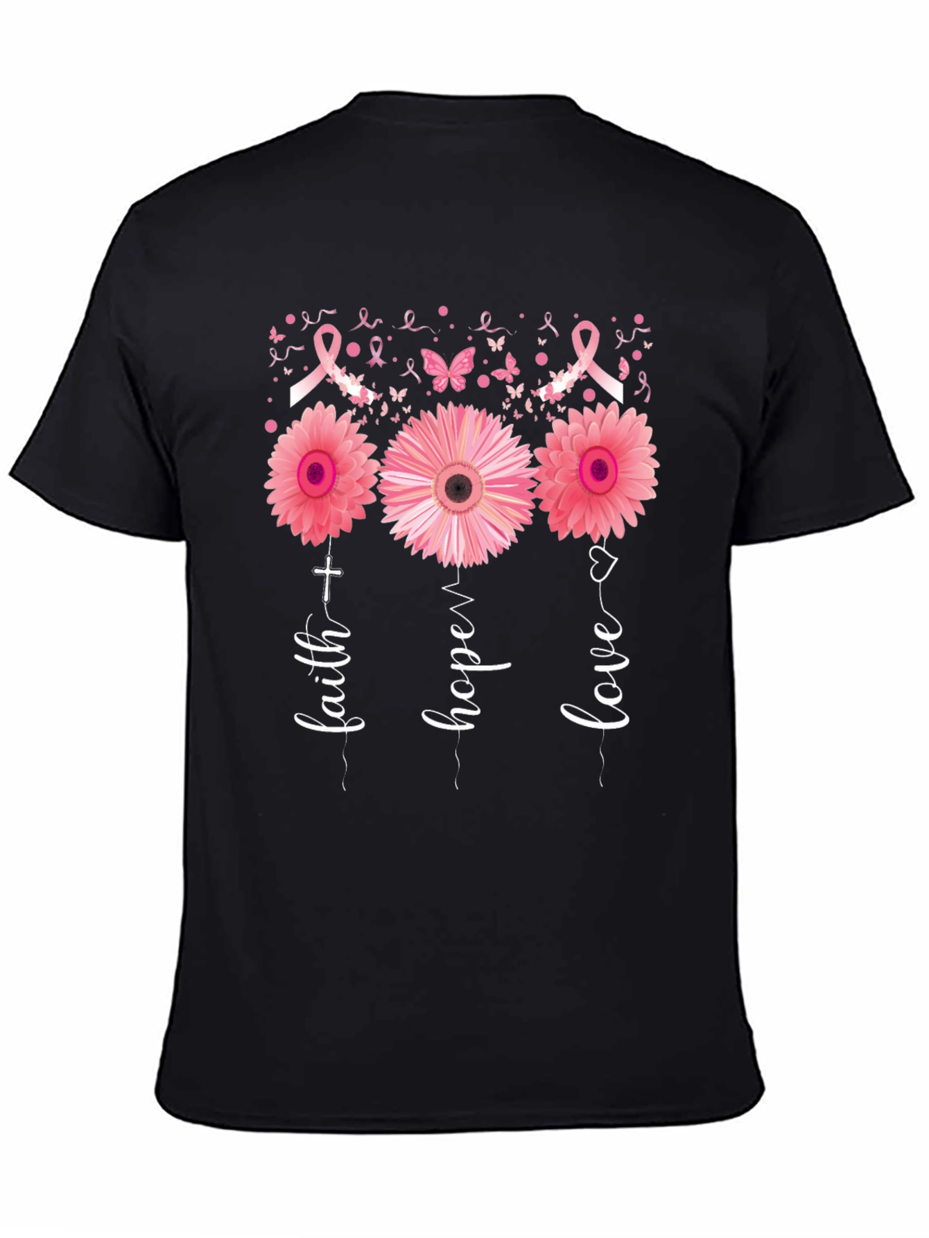 Faith Hope Love Breast Cancer Awareness T-Shirt