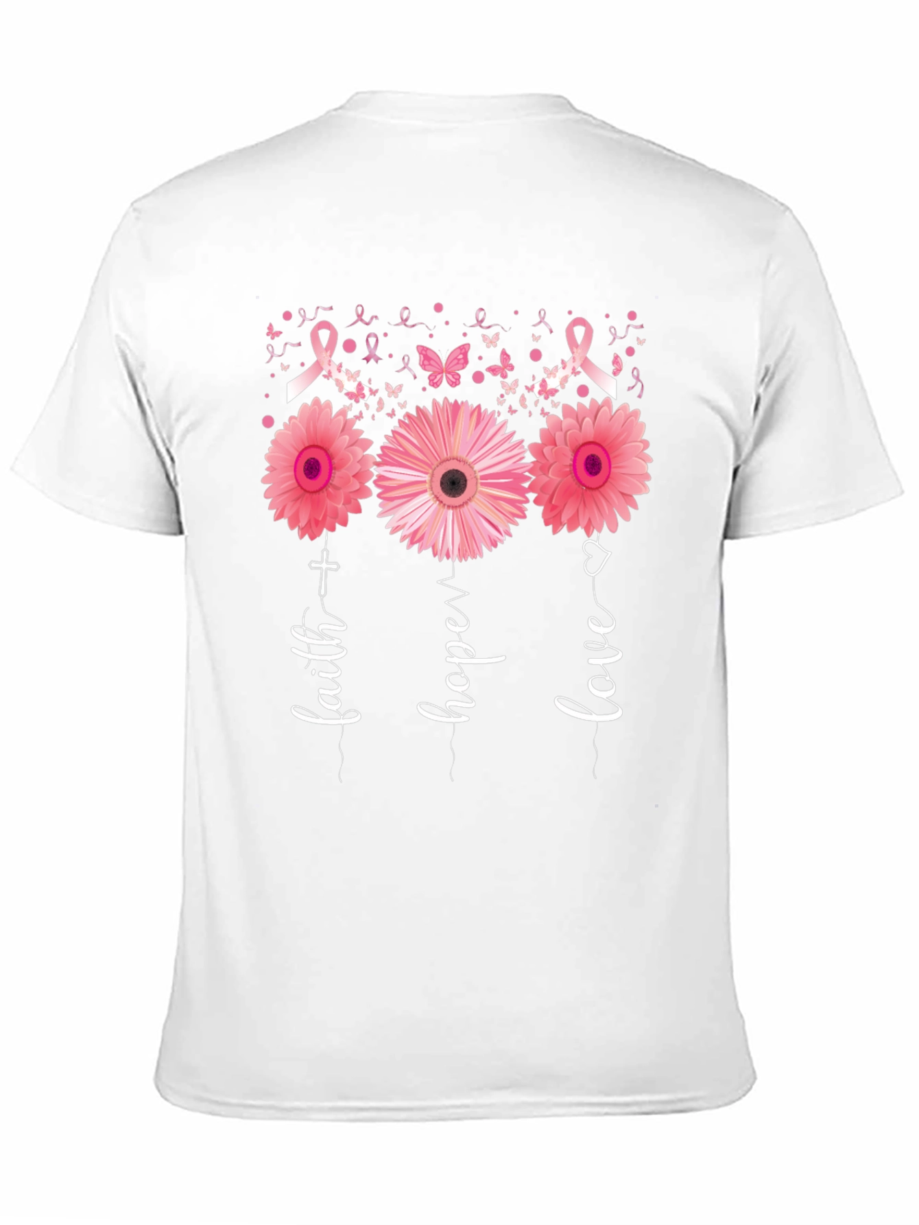 Faith Hope Love Breast Cancer Awareness T-Shirt