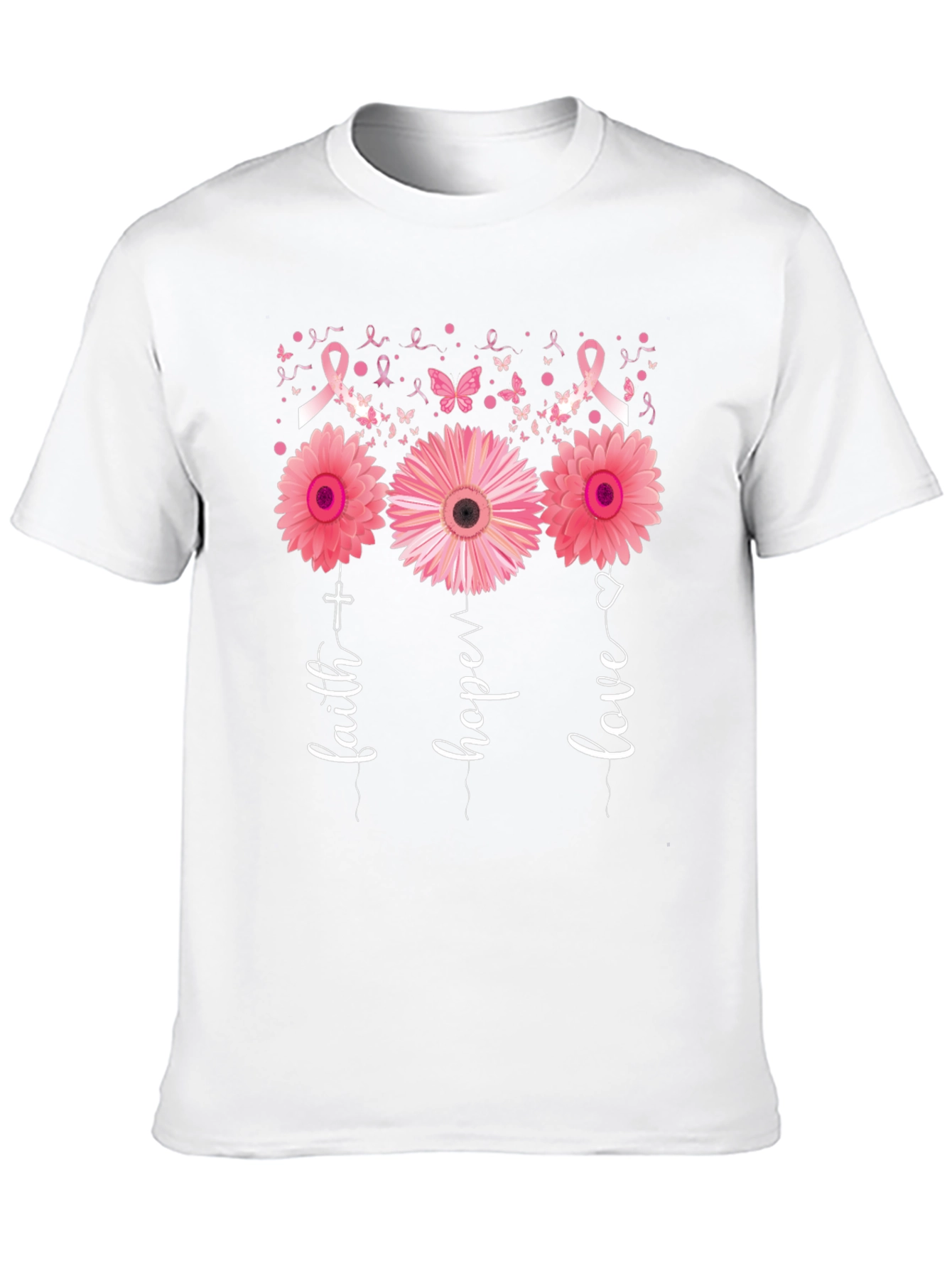 Faith Hope Love Breast Cancer Awareness T-Shirt