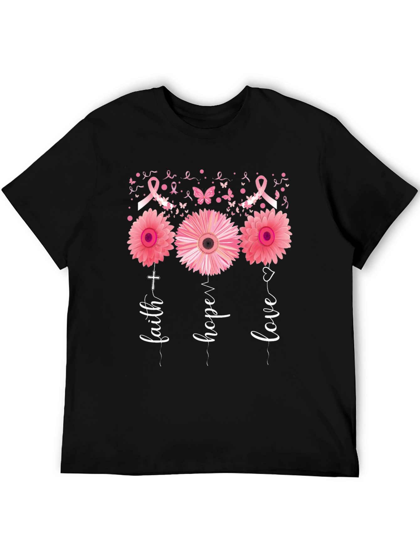 Faith Hope Love Breast Cancer Awareness T-Shirt