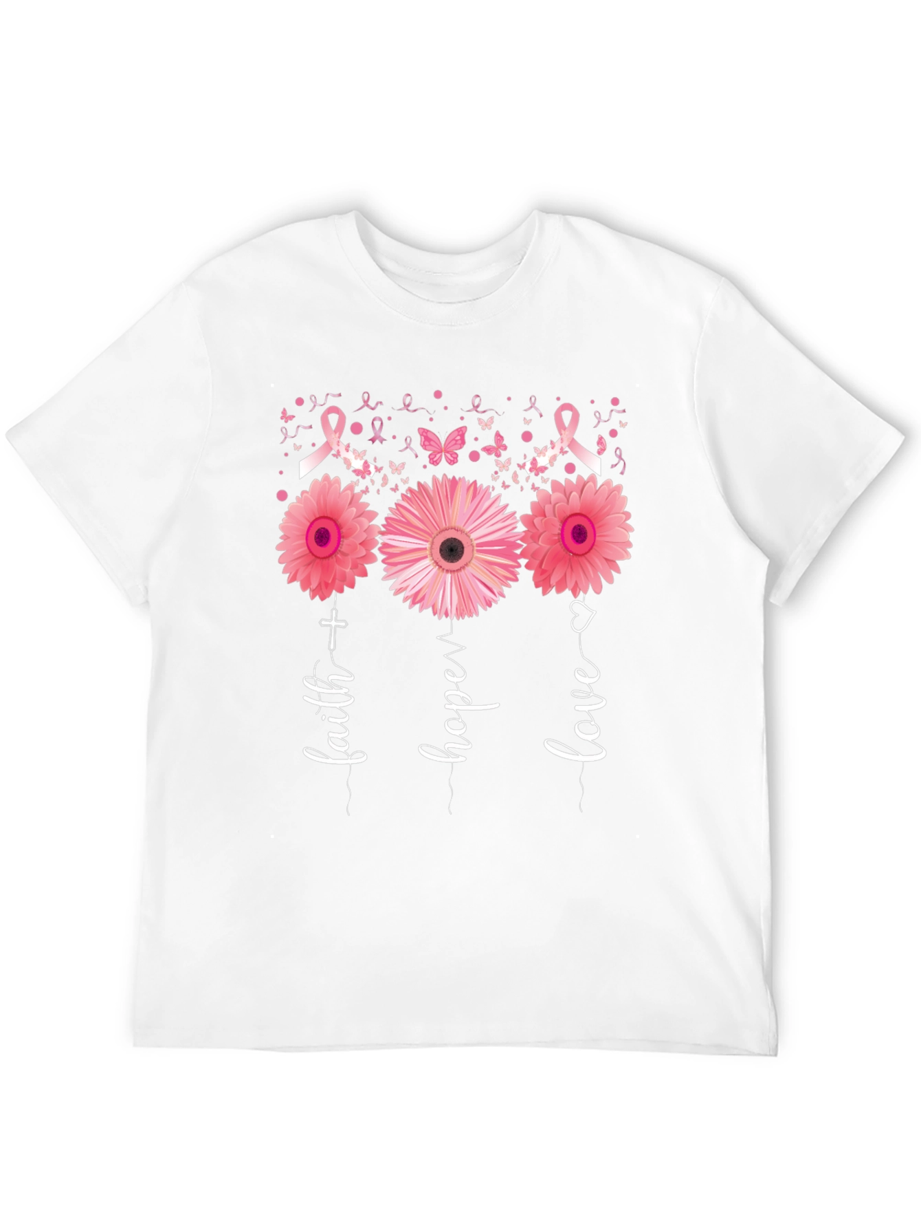 Faith Hope Love Breast Cancer Awareness T-Shirt