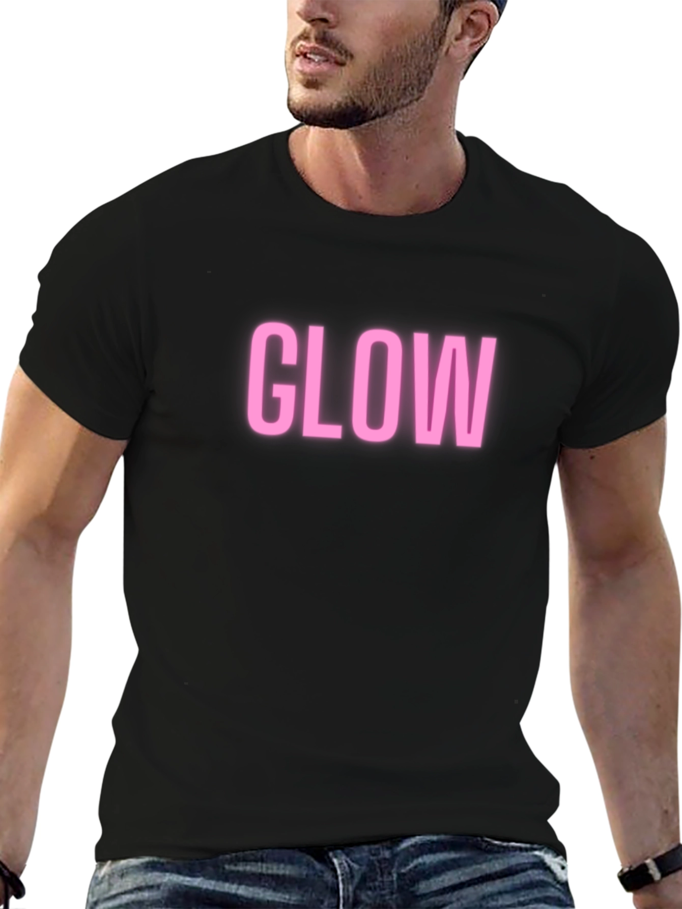 Glow Graphic Tee - Neon Pink Print