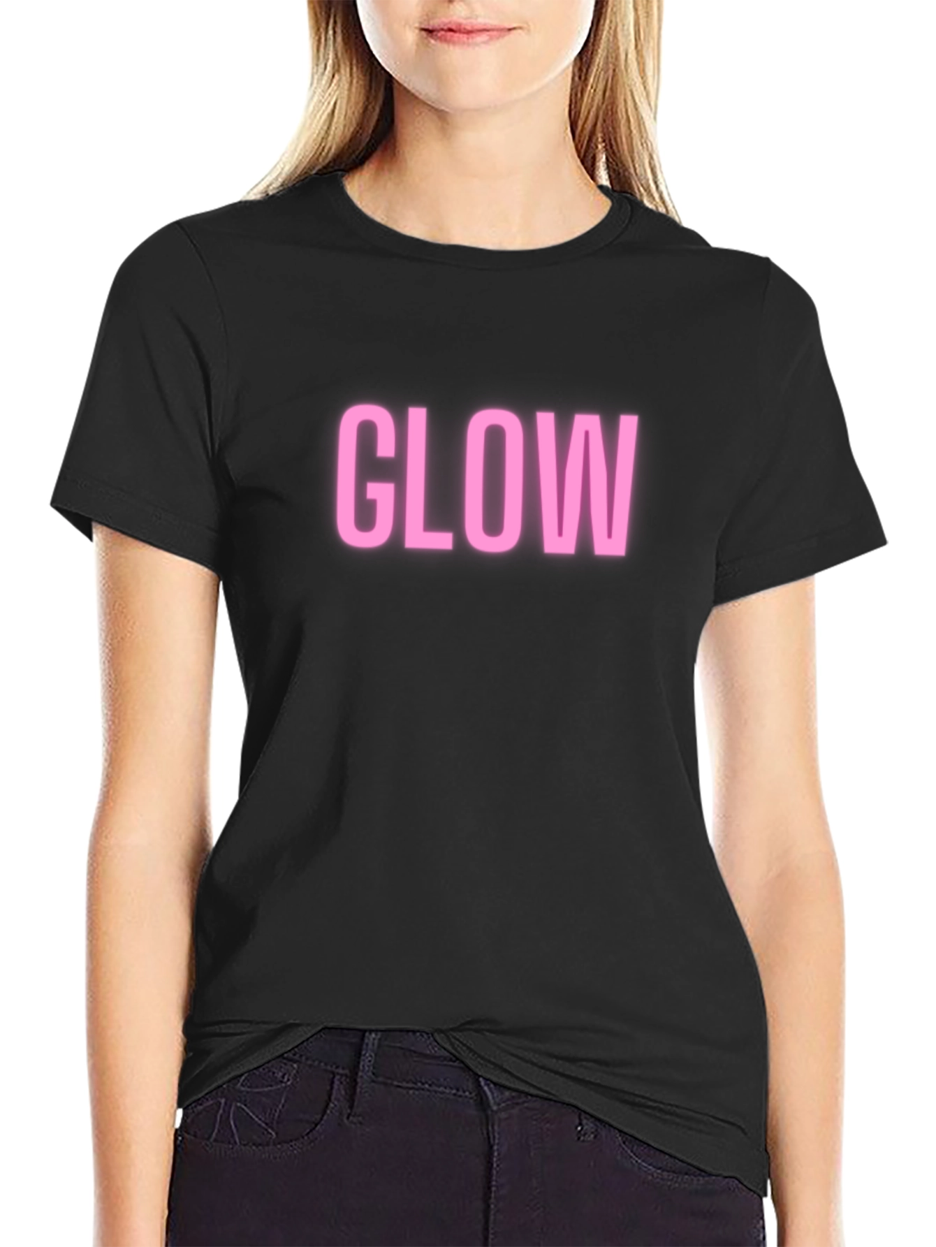 Glow Graphic Tee - Neon Pink Print
