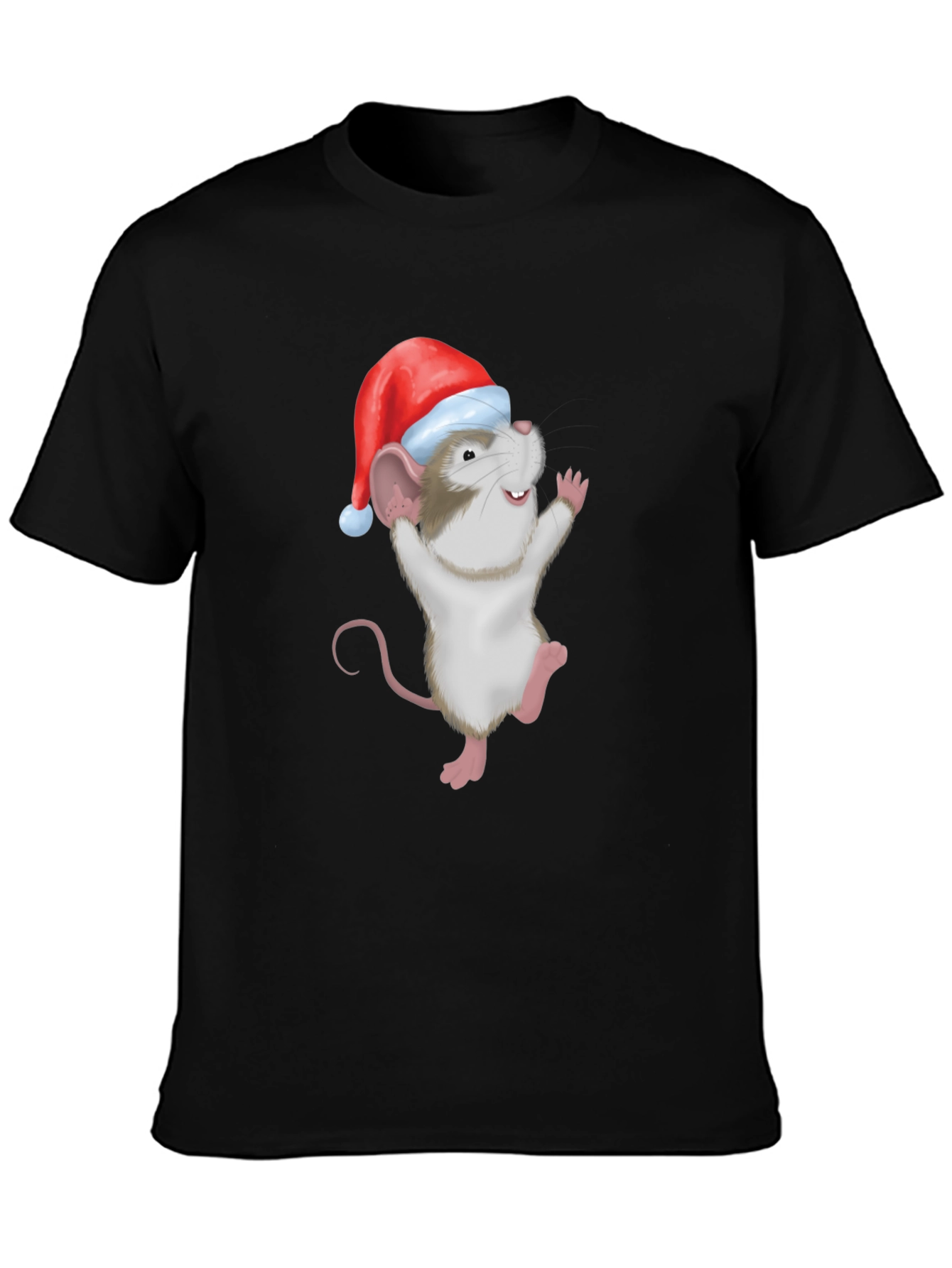 Festive Mouse Graphic T-Shirt - Holiday Cheer