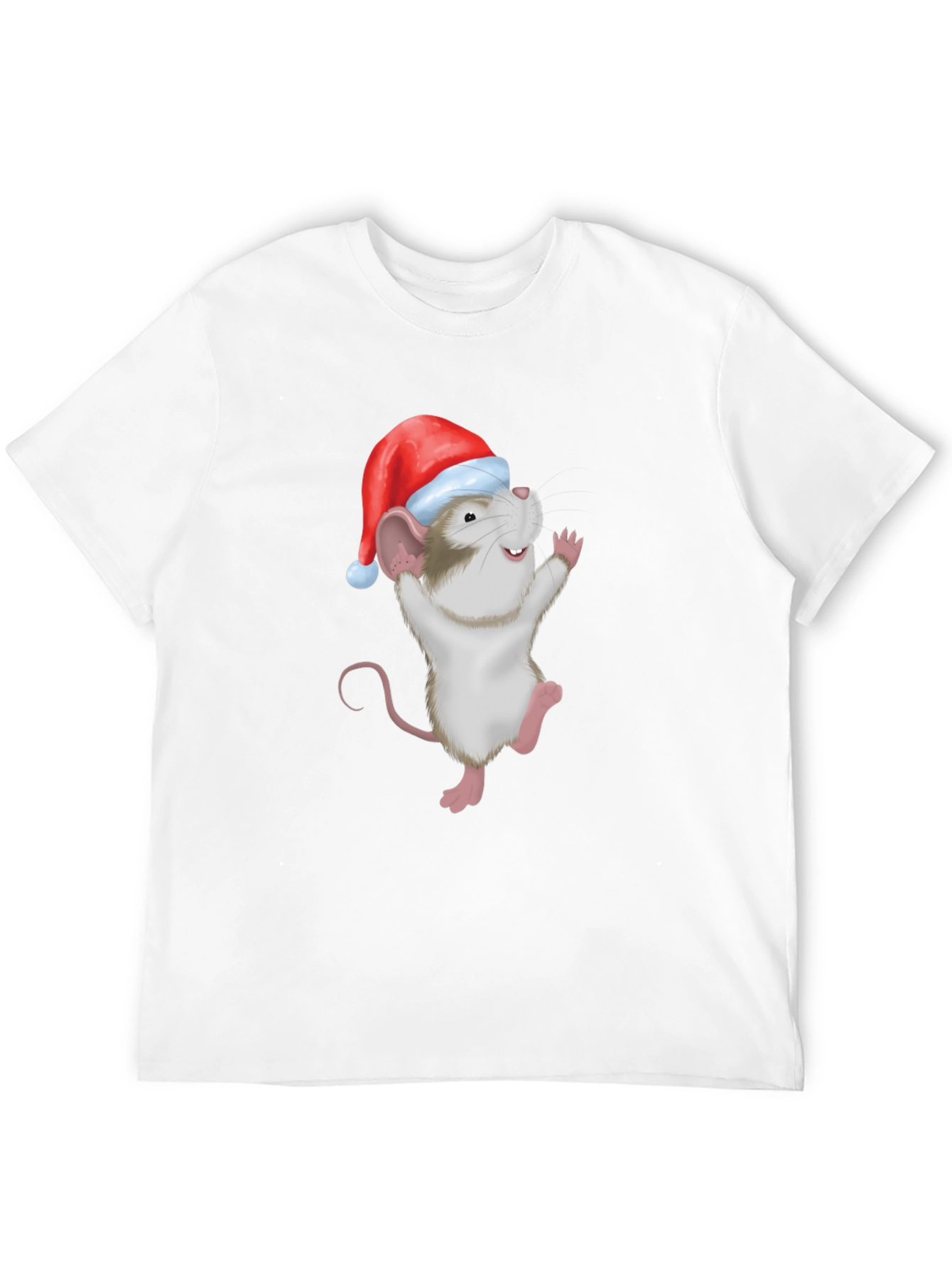 Festive Mouse Graphic T-Shirt - Holiday Cheer