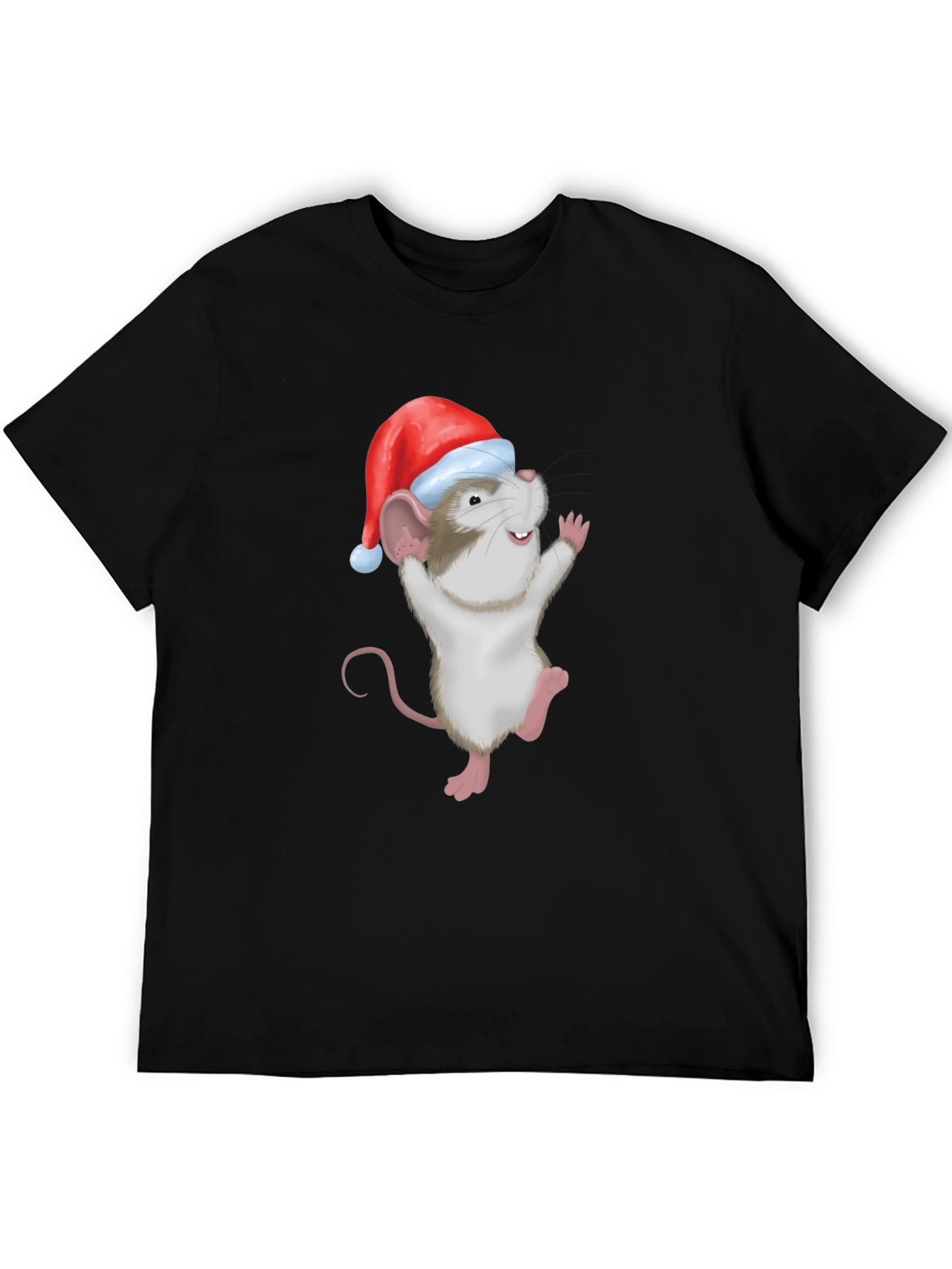 Festive Mouse Graphic T-Shirt - Holiday Cheer