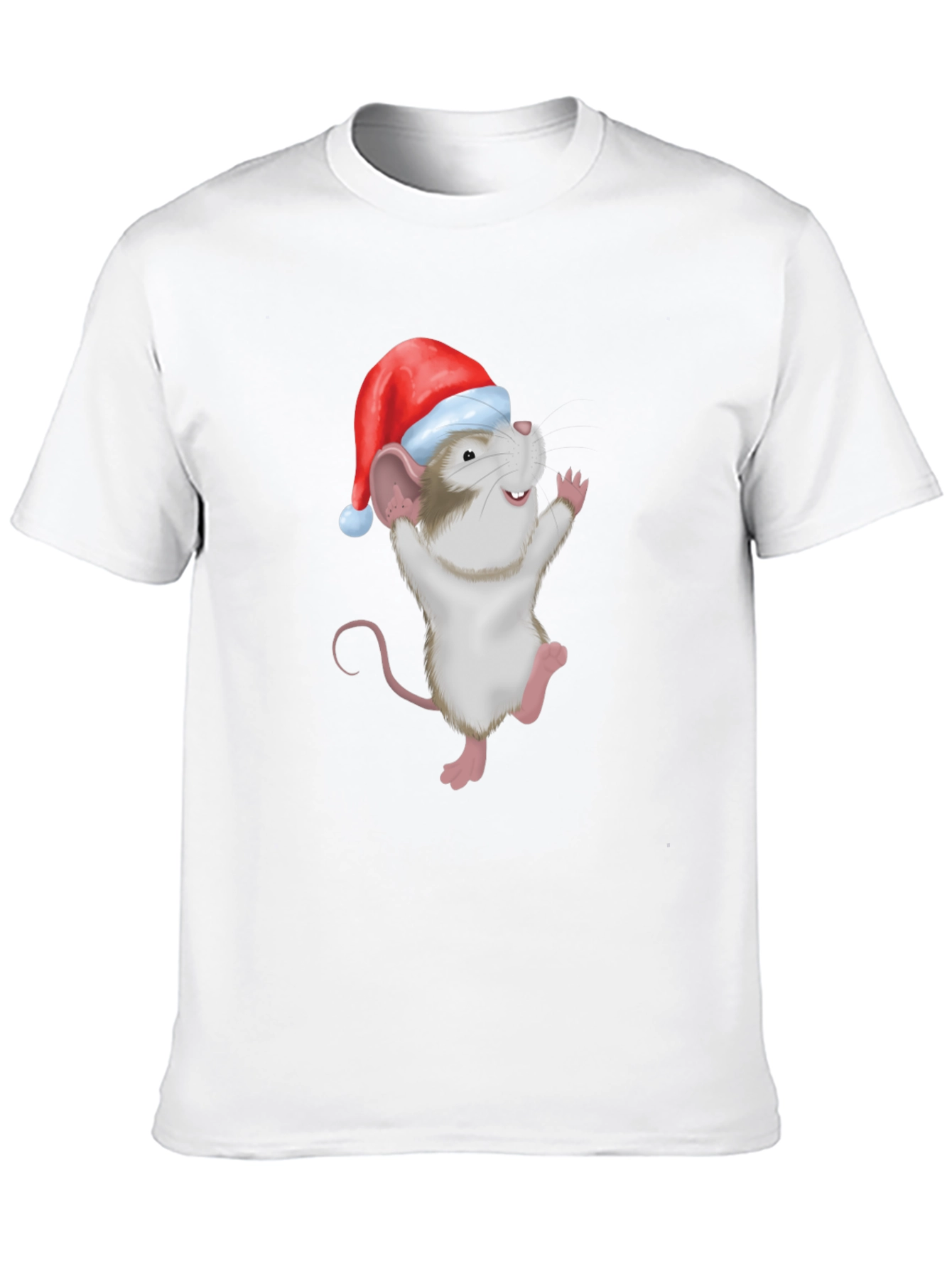 Festive Mouse Graphic T-Shirt - Holiday Cheer