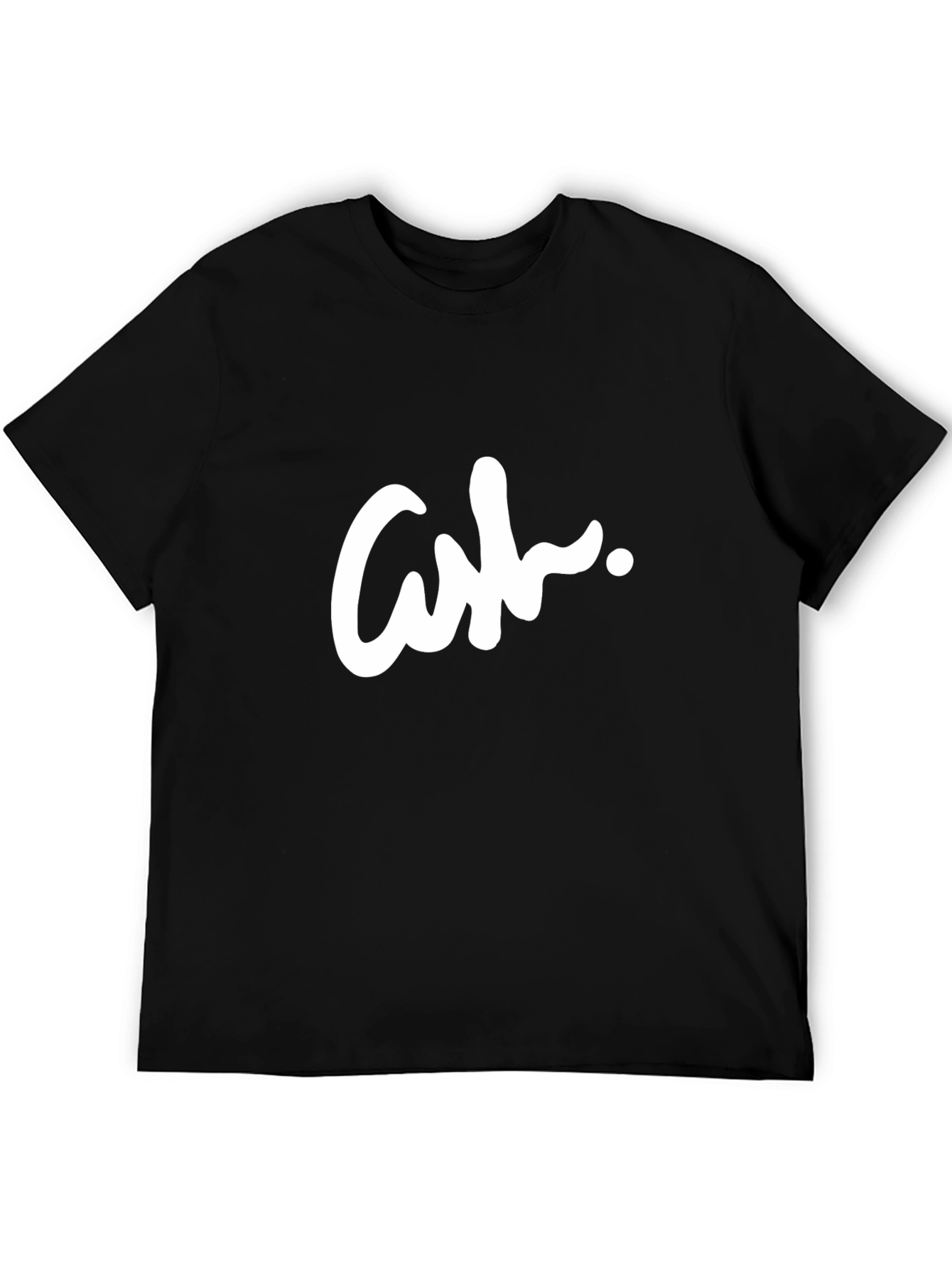 Modern Black T-Shirt with Bold White Logo Design
