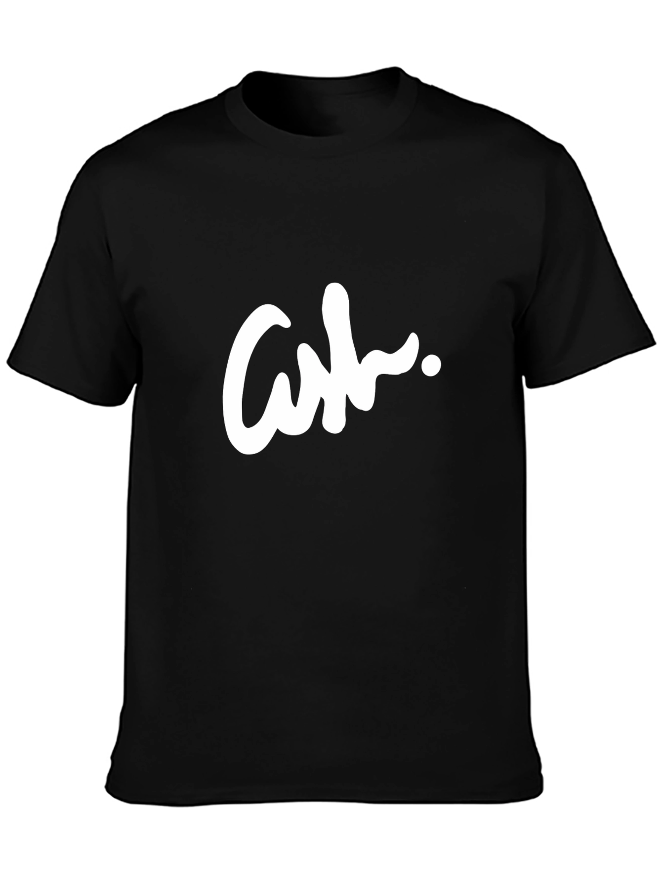 Modern Black T-Shirt with Bold White Logo Design