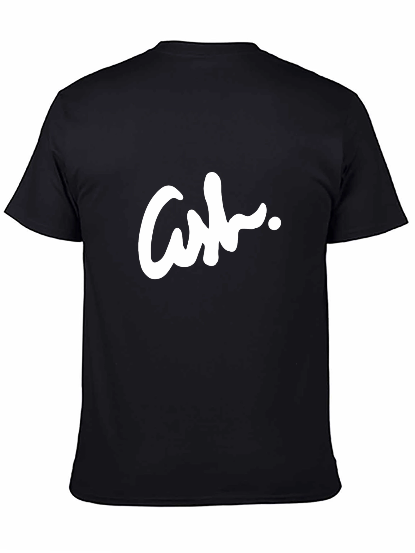 Modern Black T-Shirt with Bold White Logo Design