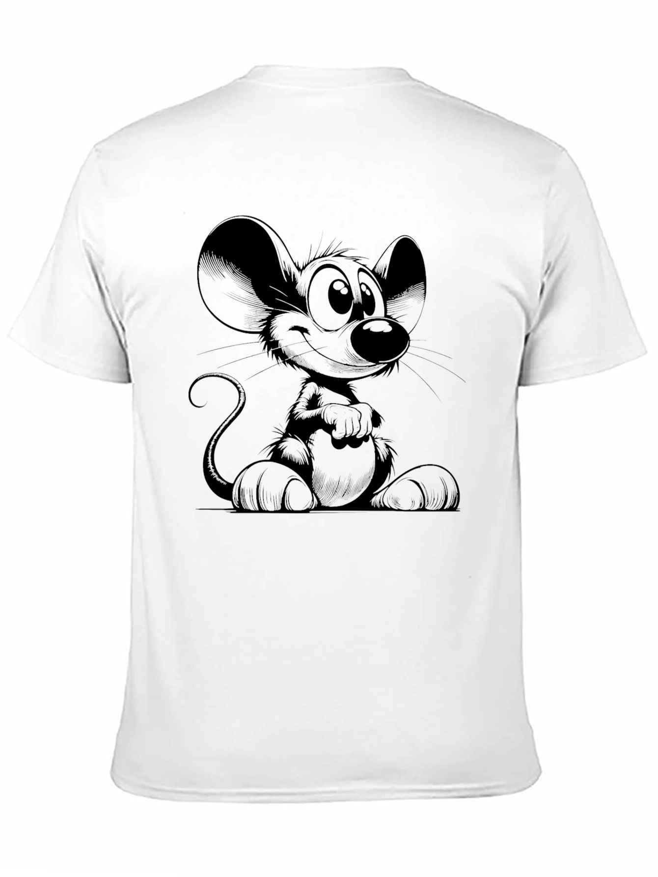 Cartoon Mouse Graphic Tee - Stylish Black T-Shirt