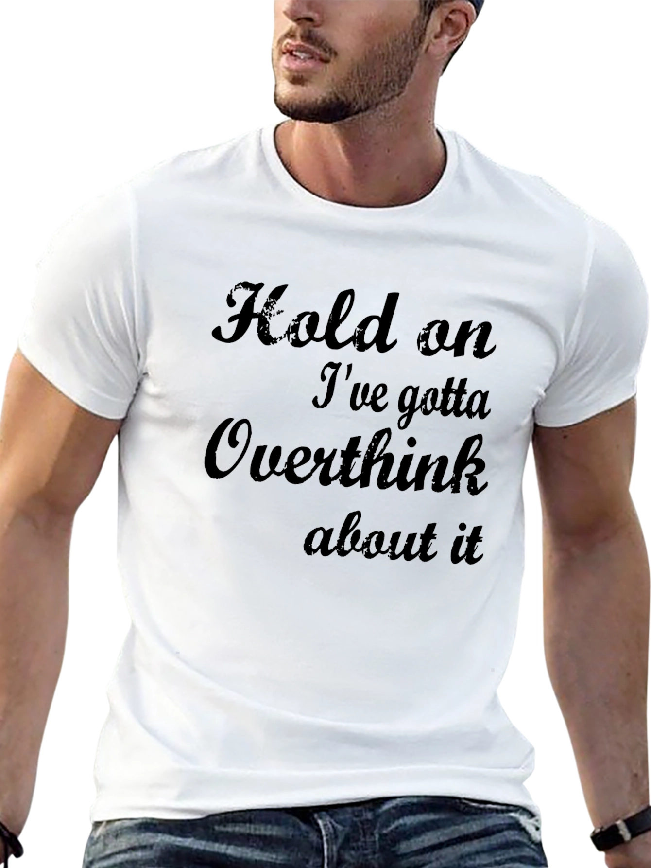 Overthinker Graphic Tee - Sarcastic Black Cotton T-Shirt