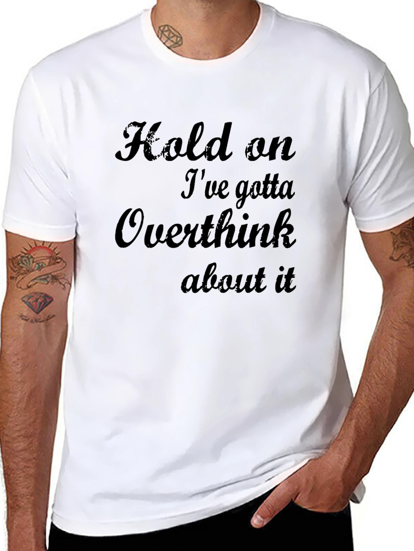 Overthinker Graphic Tee - Sarcastic Black Cotton T-Shirt