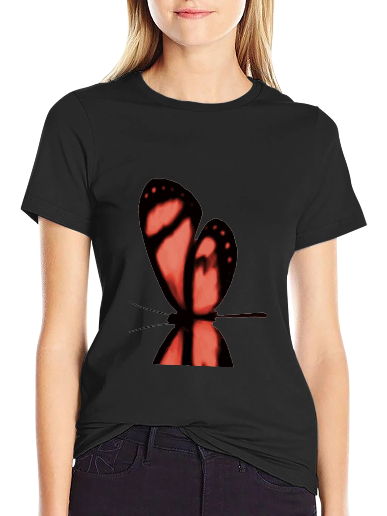Butterfly Graphic Tee - Stylish Mens Black T-Shirt