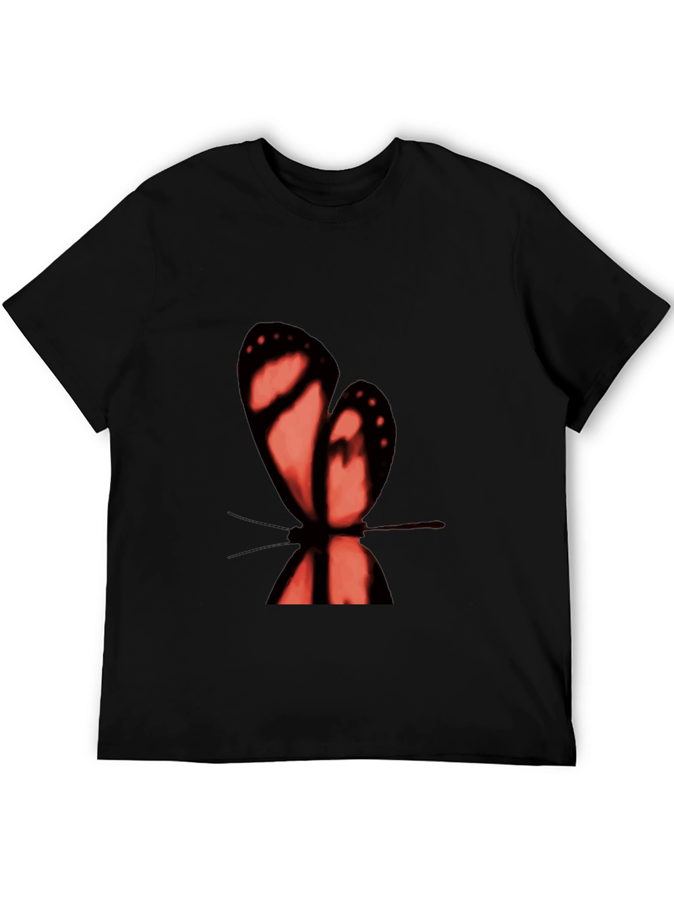 Butterfly Graphic Tee - Stylish Mens Black T-Shirt