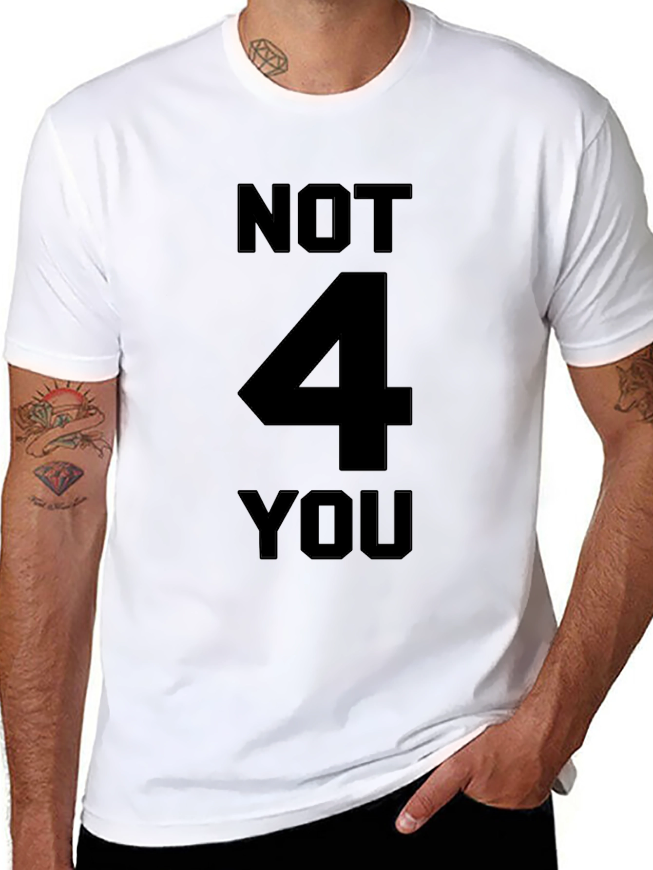 Not 4 You Graphic Tee - Black Crewneck T-Shirt