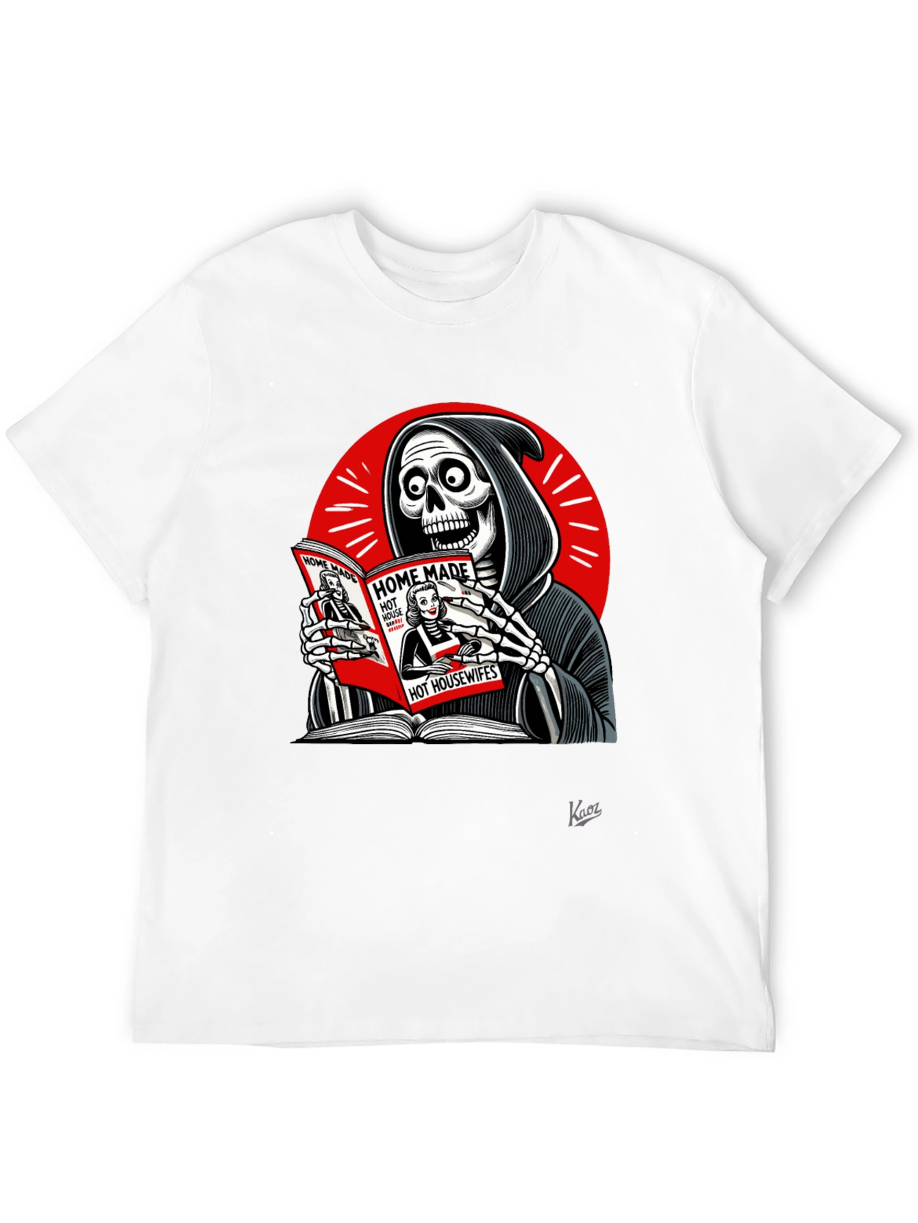 Grim Reaper Reading T-Shirt - Deaths Guilty Pleasure