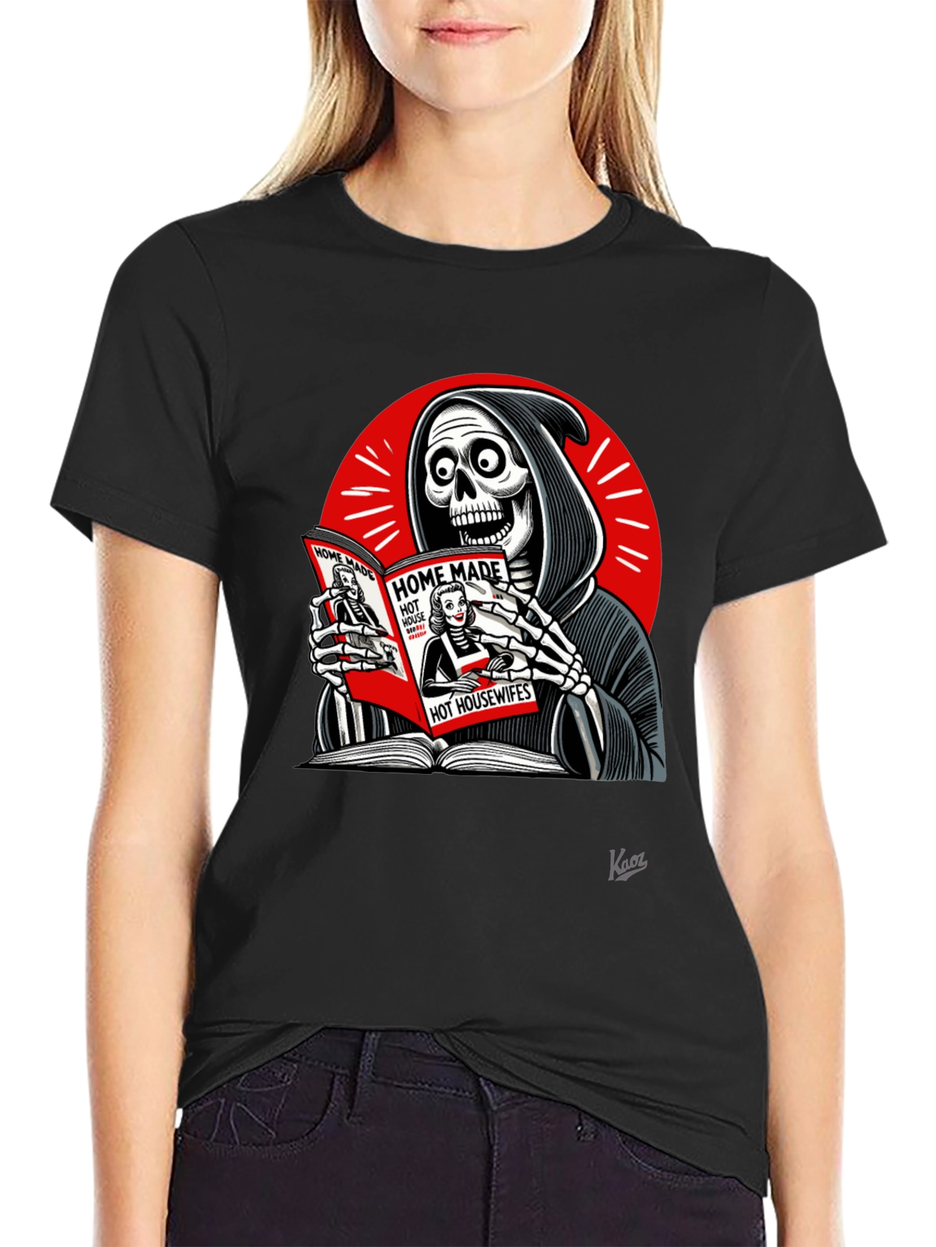 Grim Reaper Reading T-Shirt - Deaths Guilty Pleasure