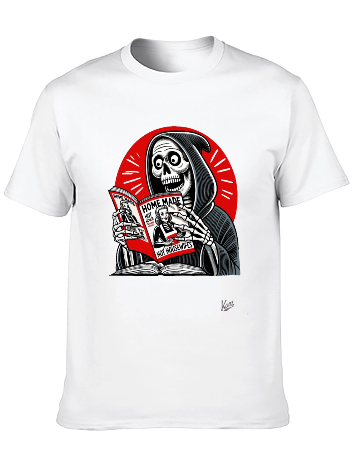 Grim Reaper Reading T-Shirt - Deaths Guilty Pleasure