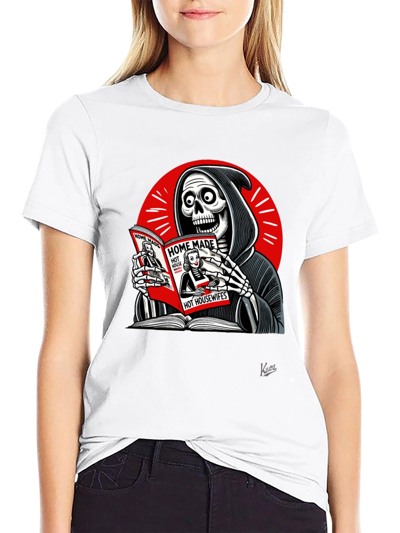 Grim Reaper Reading T-Shirt - Deaths Guilty Pleasure
