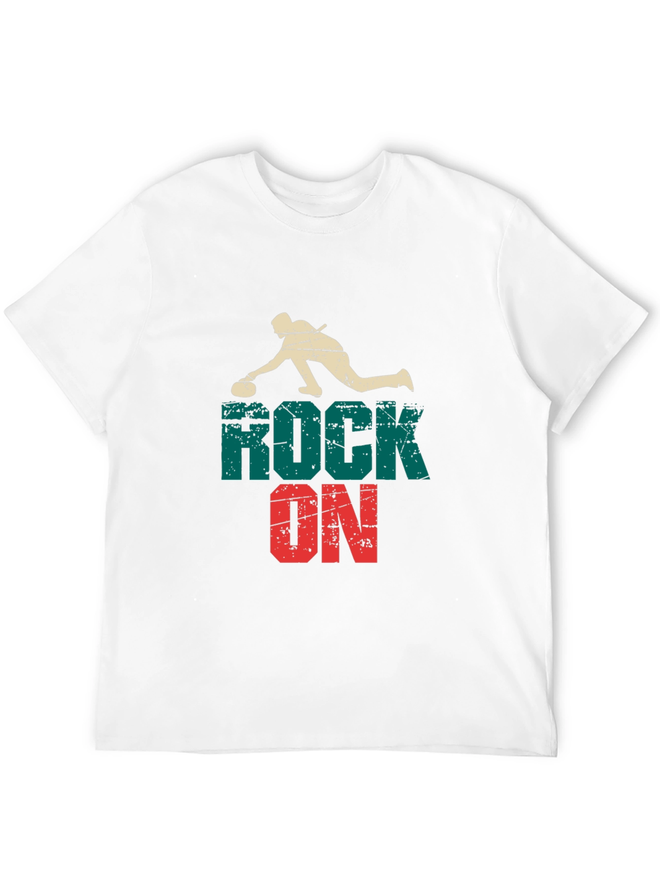 Rock On Curling Graphic Tee - Black Cotton