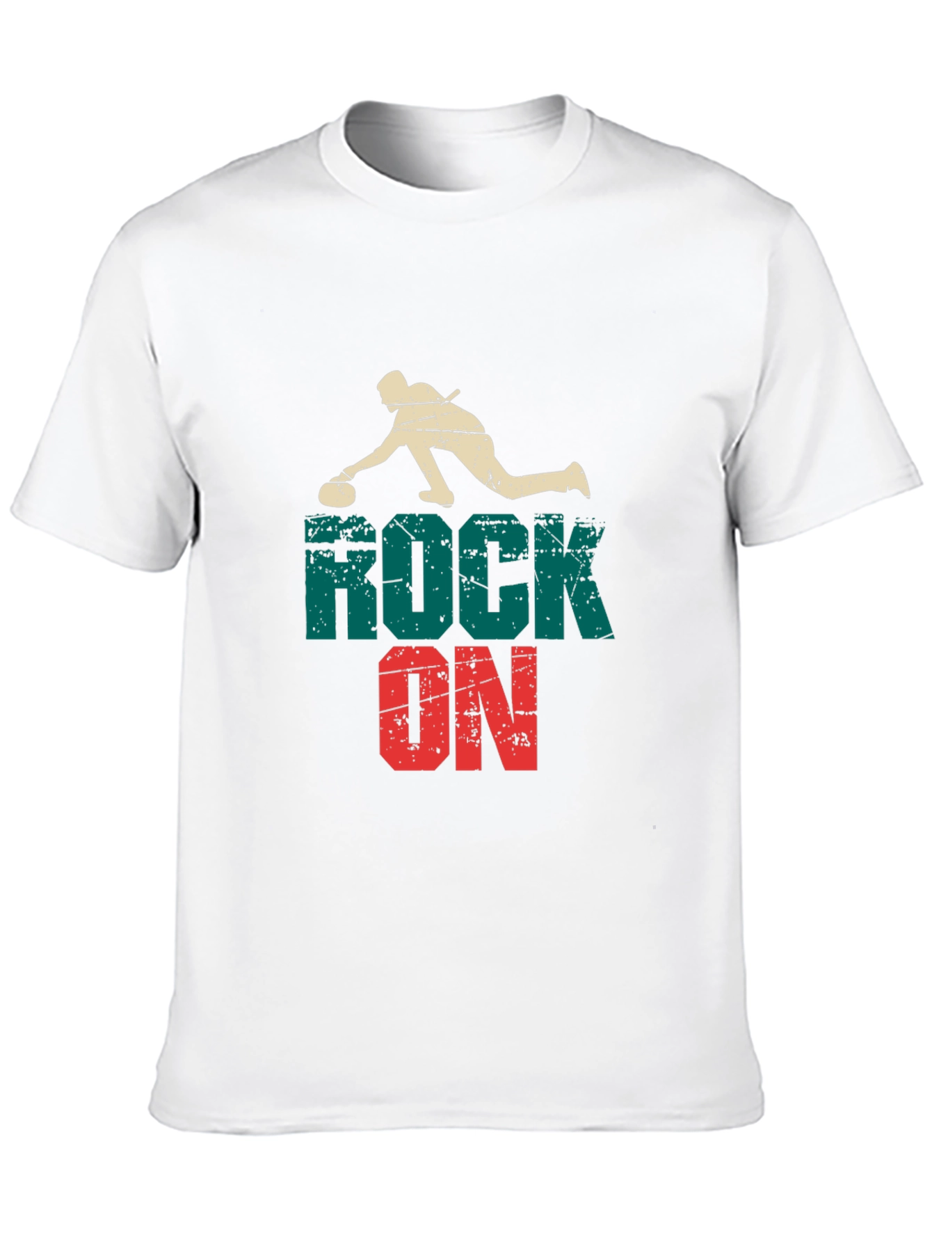 Rock On Curling Graphic Tee - Black Cotton