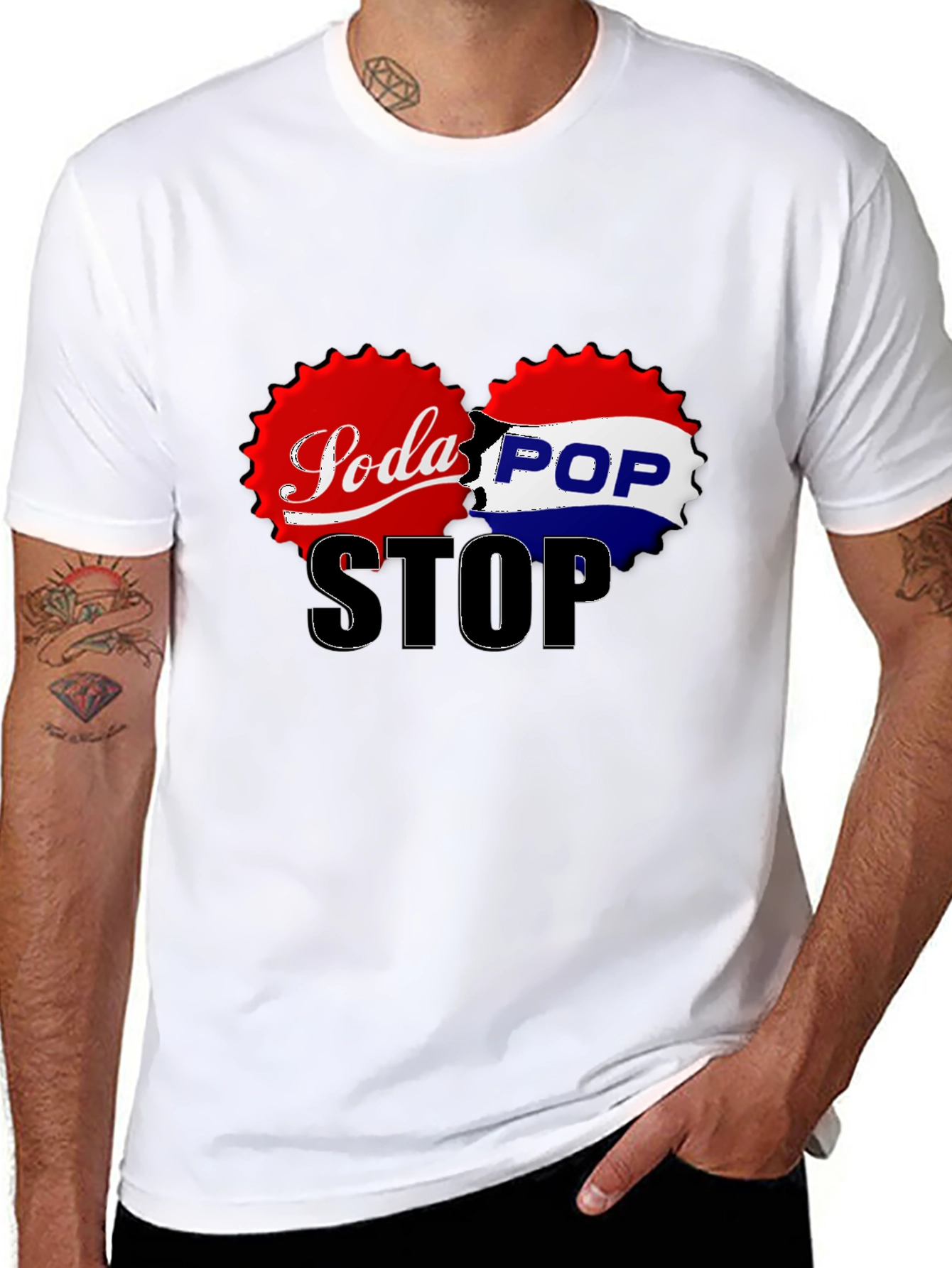 Soda Pop Stop Graphic Tee - Black
