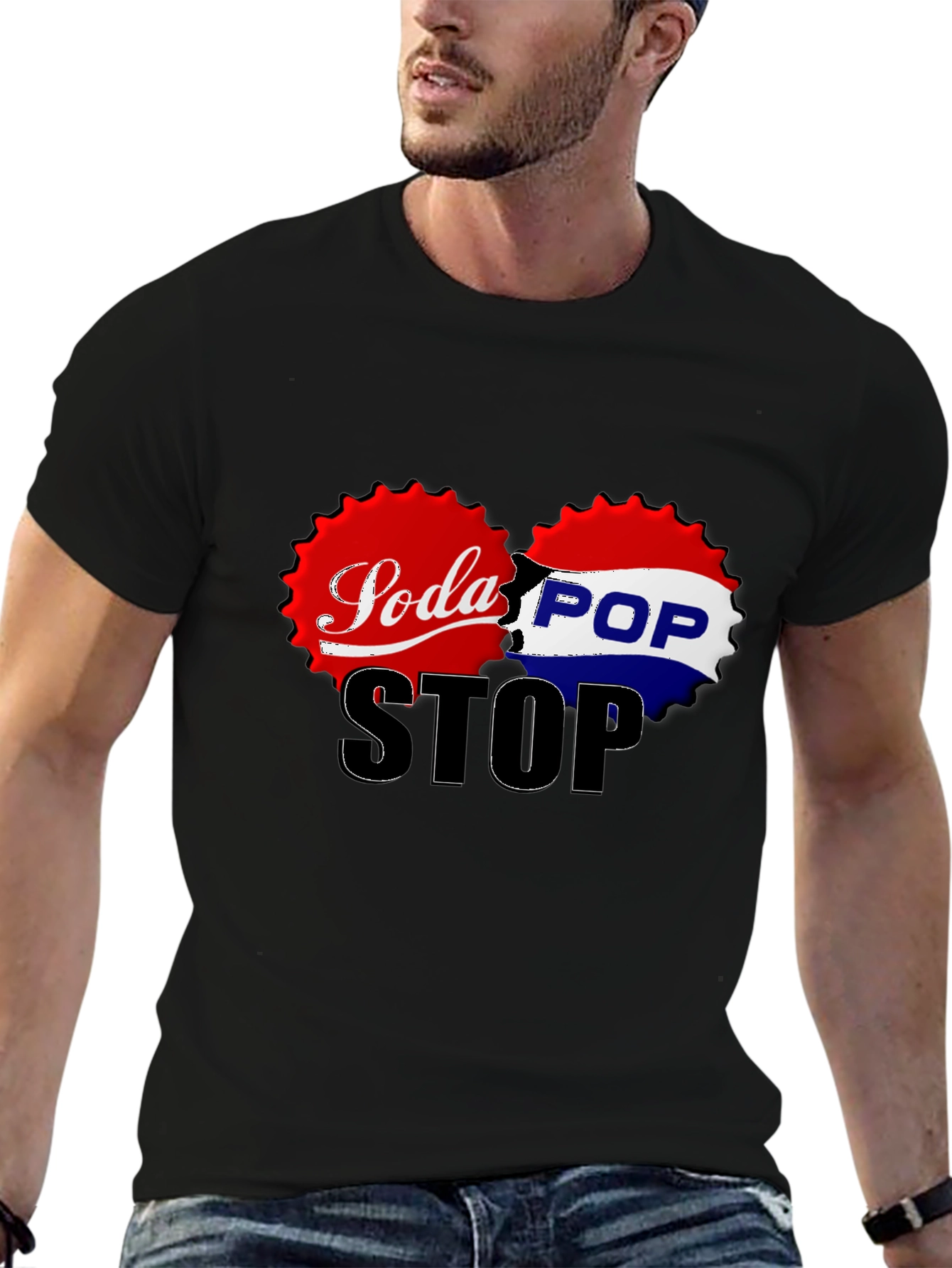 Soda Pop Stop Graphic Tee - Black
