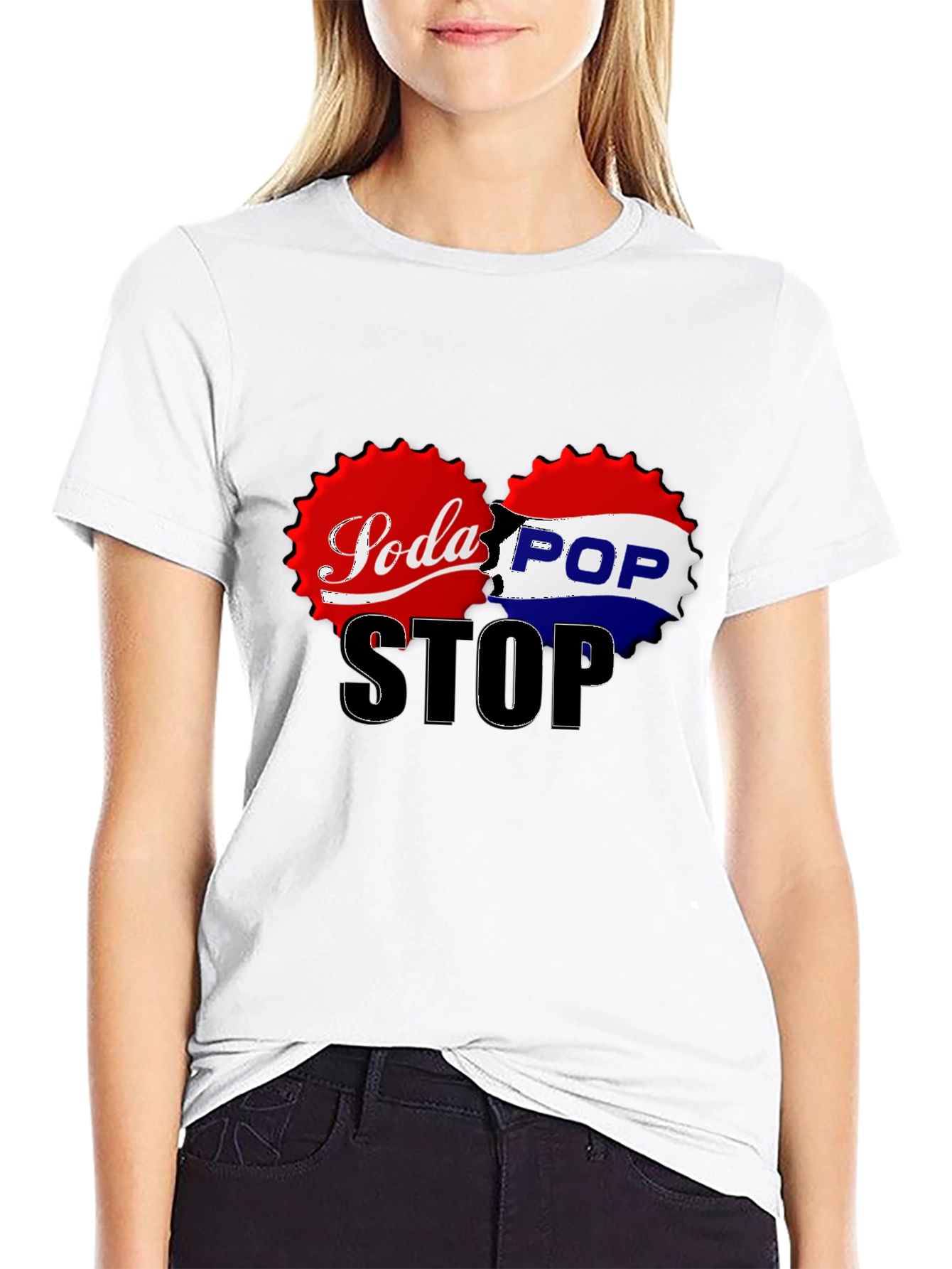 Soda Pop Stop Graphic Tee - Black