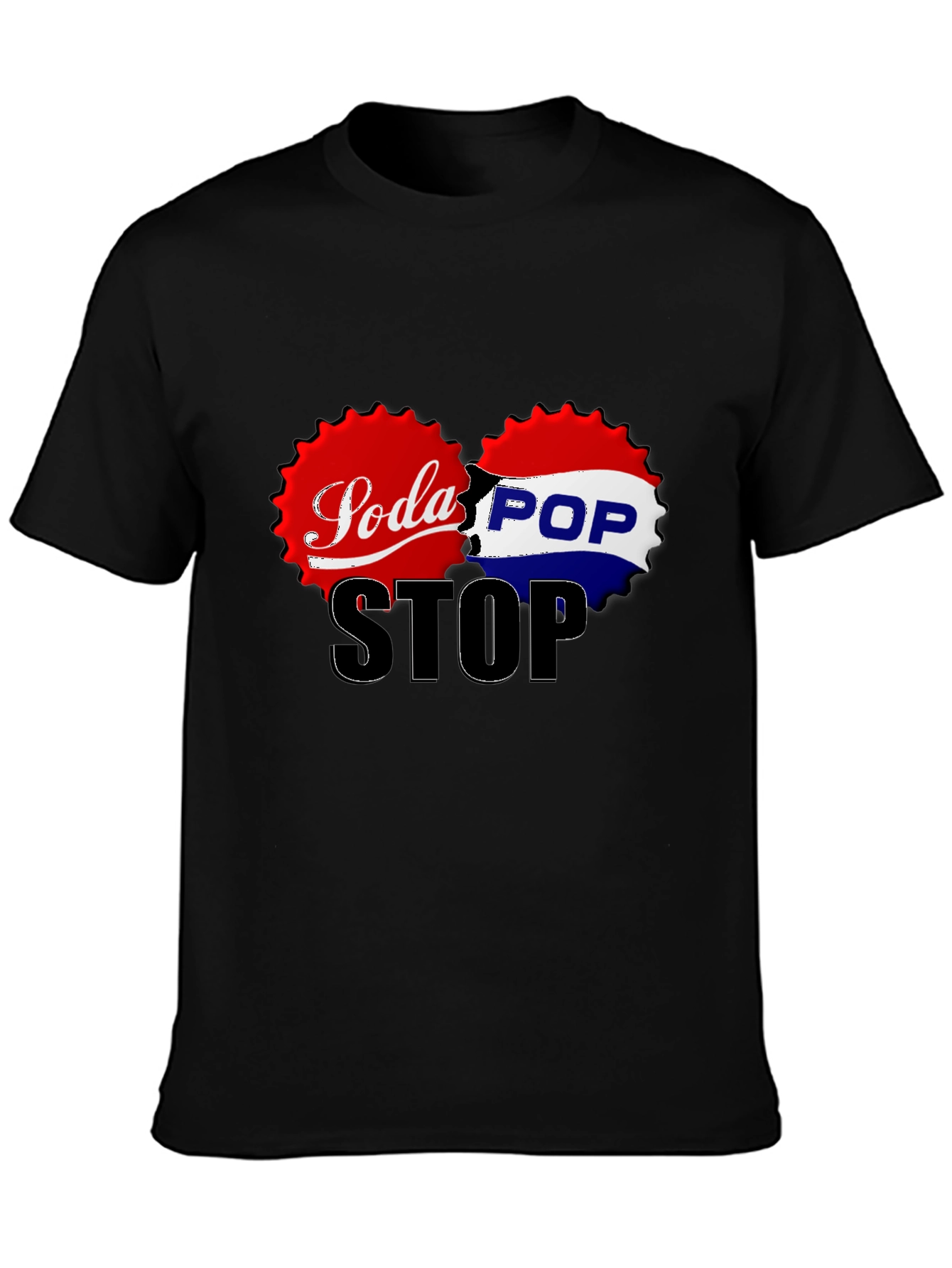 Soda Pop Stop Graphic Tee - Black