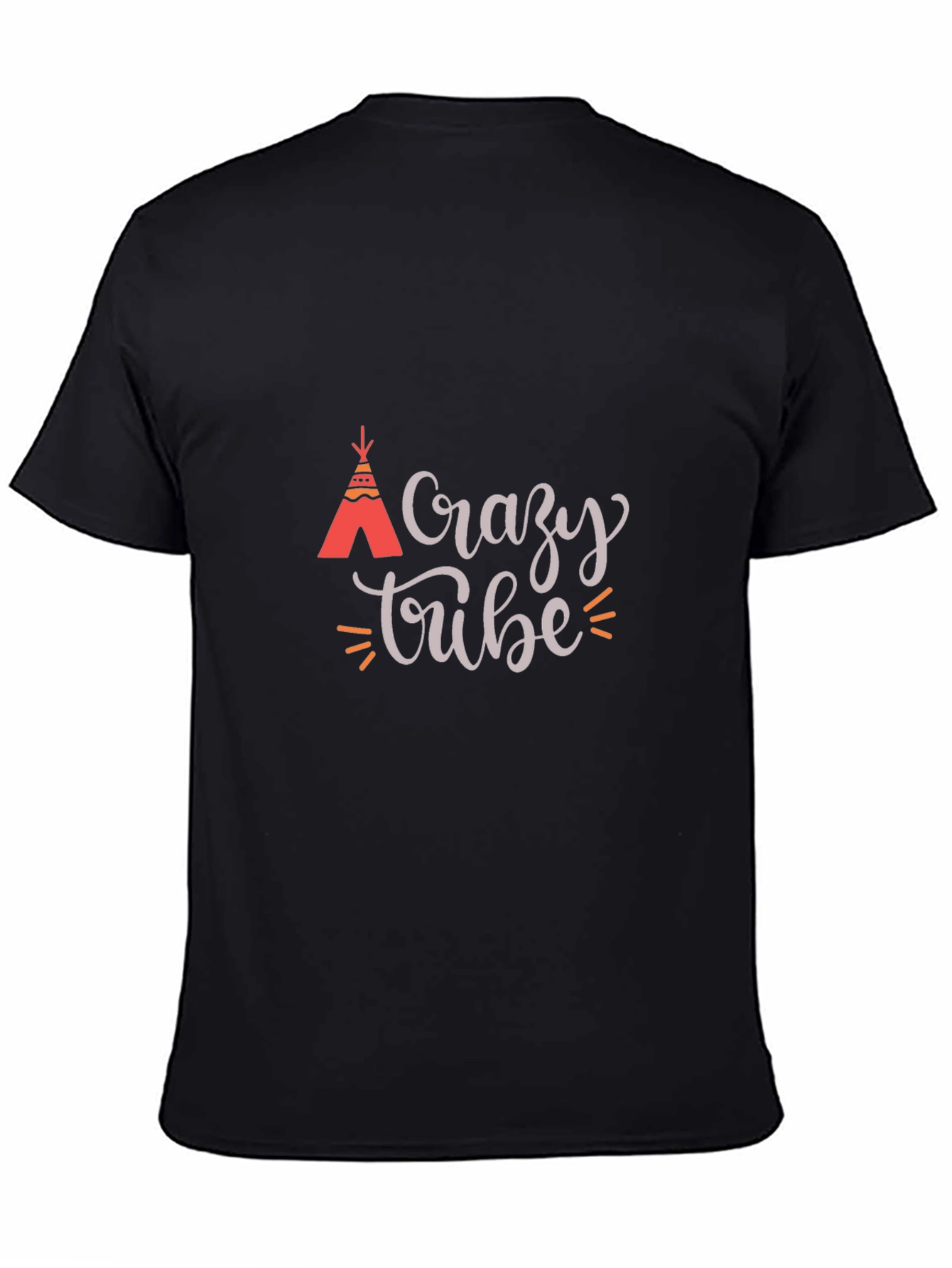 Crazy Tribe Graphic Tee - Black Cotton T-Shirt