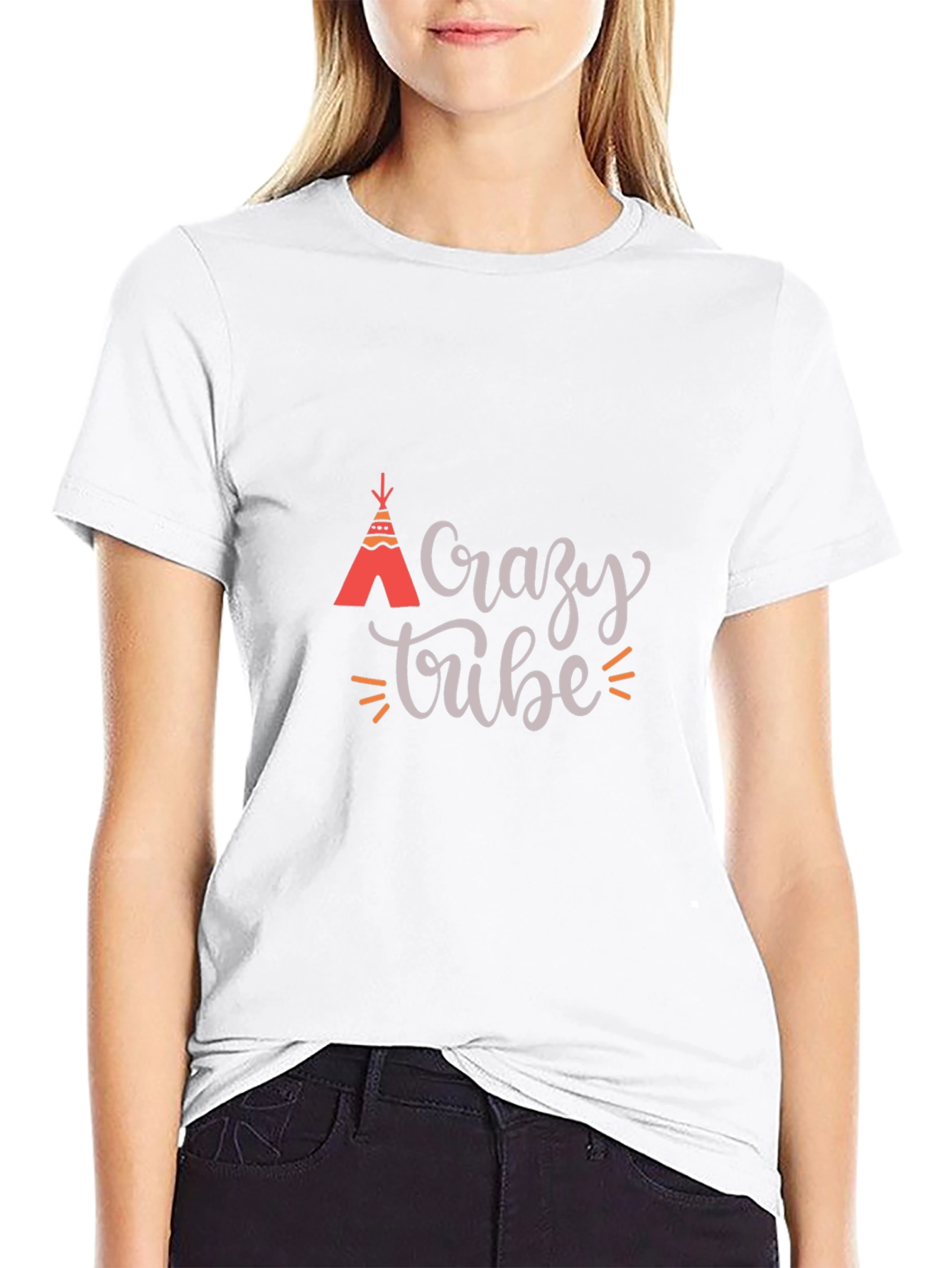 Crazy Tribe Graphic Tee - Black Cotton T-Shirt
