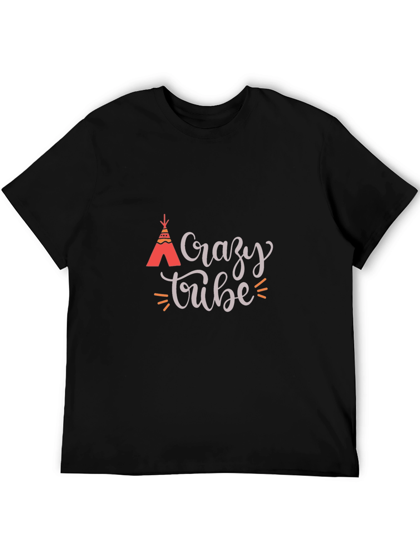 Crazy Tribe Graphic Tee - Black Cotton T-Shirt