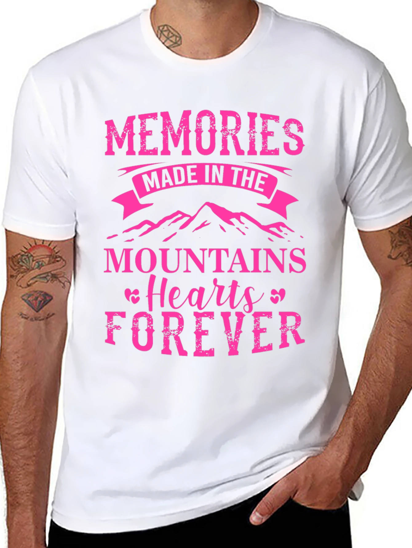 Mountains Hearts Forever Graphic Tee