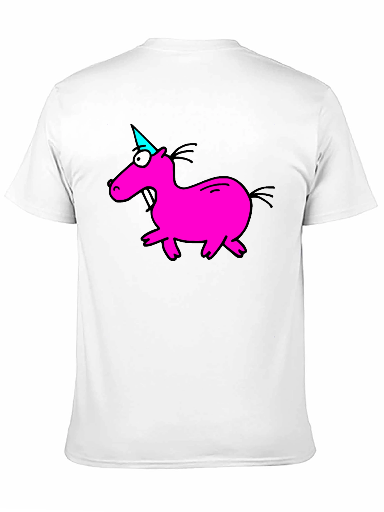 Cartoon Pink Unicorn Graphic T-Shirt