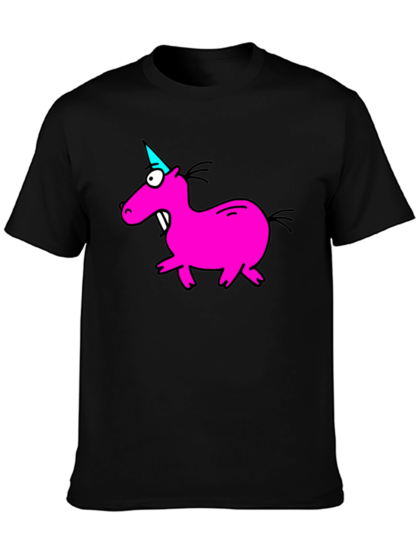 Cartoon Pink Unicorn Graphic T-Shirt