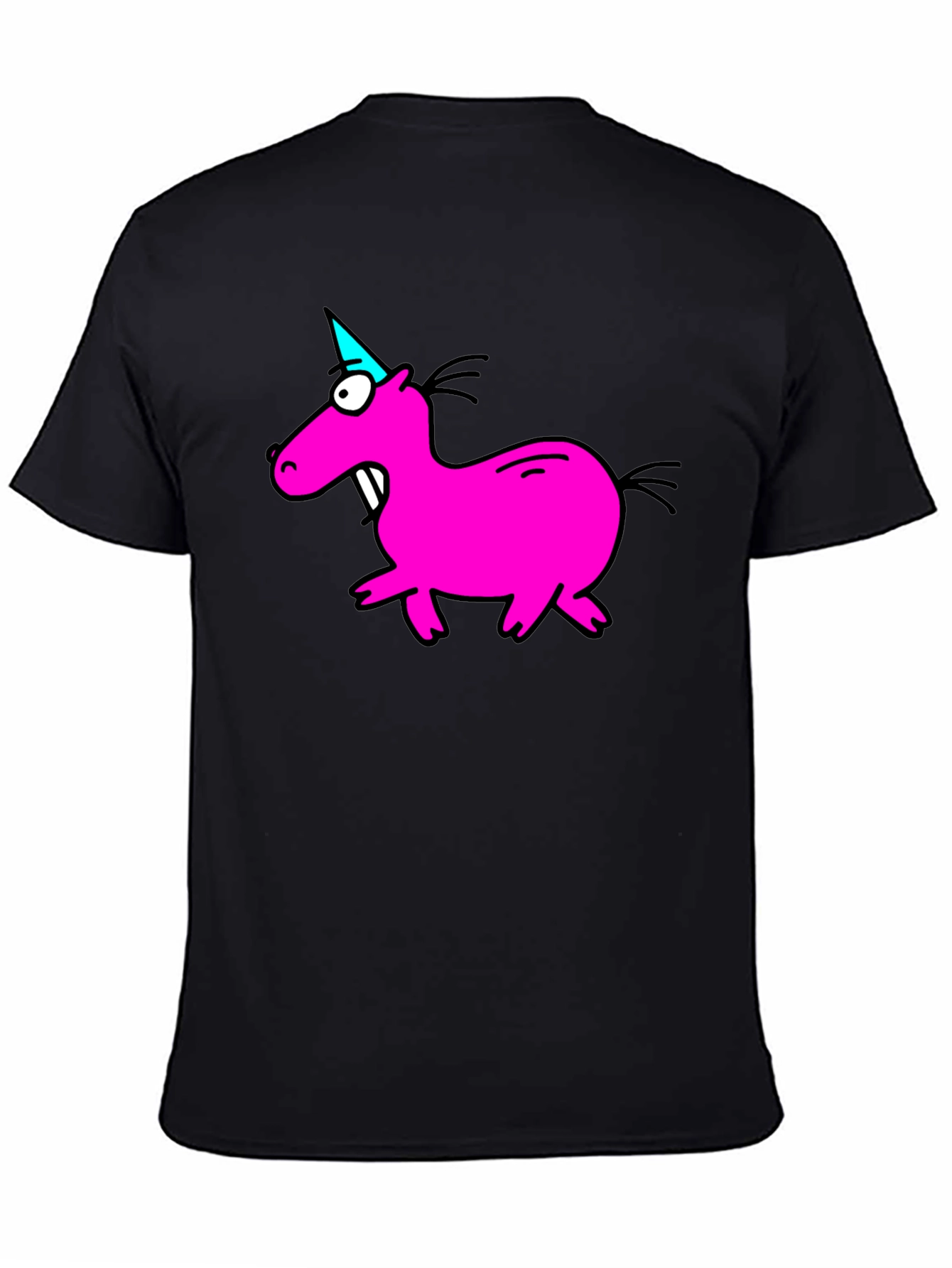Cartoon Pink Unicorn Graphic T-Shirt