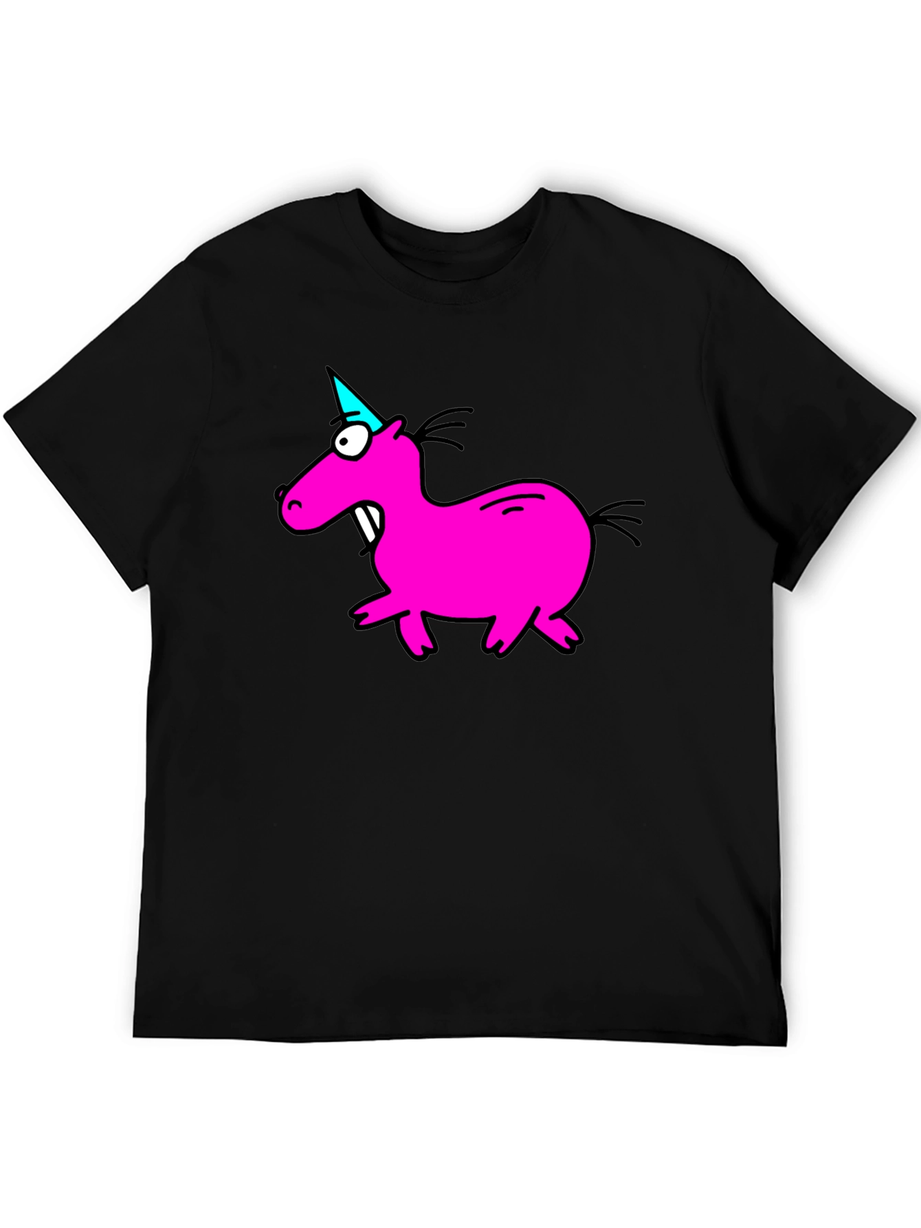 Cartoon Pink Unicorn Graphic T-Shirt