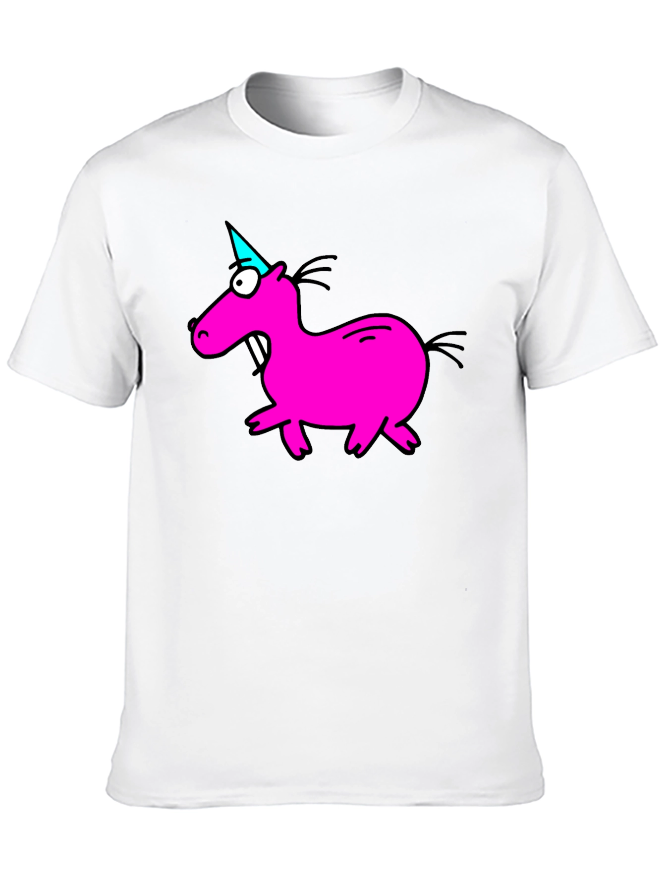 Cartoon Pink Unicorn Graphic T-Shirt