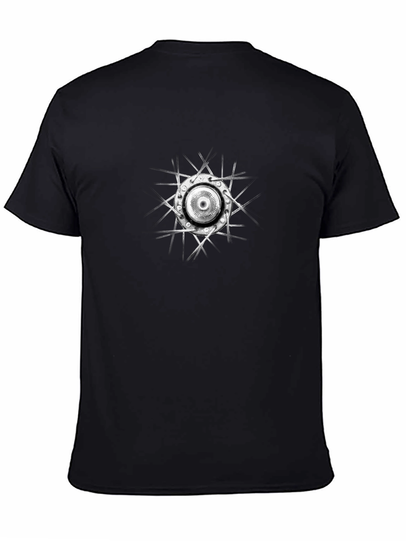 Edgy Abstract Graphic Tee - Black Cotton T-Shirt