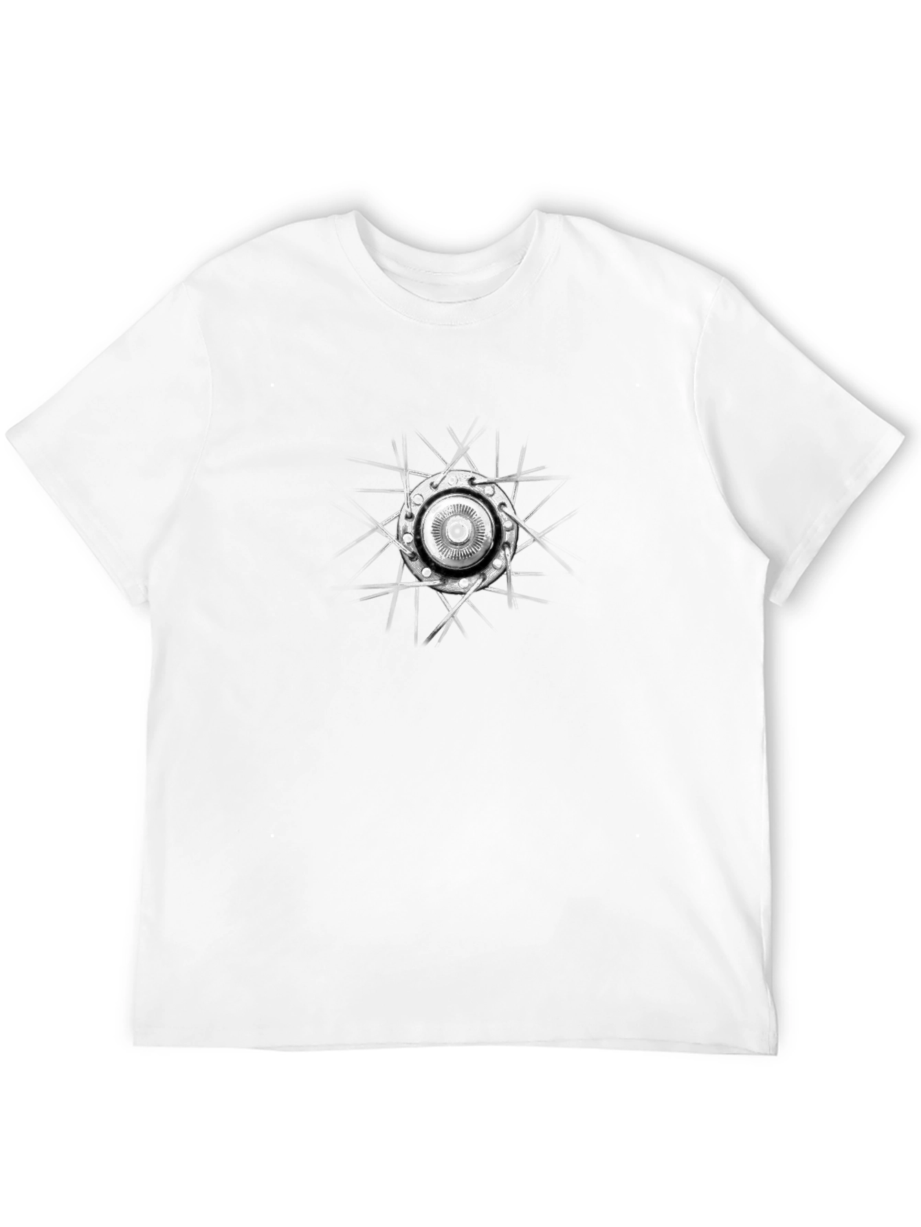 Edgy Abstract Graphic Tee - Black Cotton T-Shirt