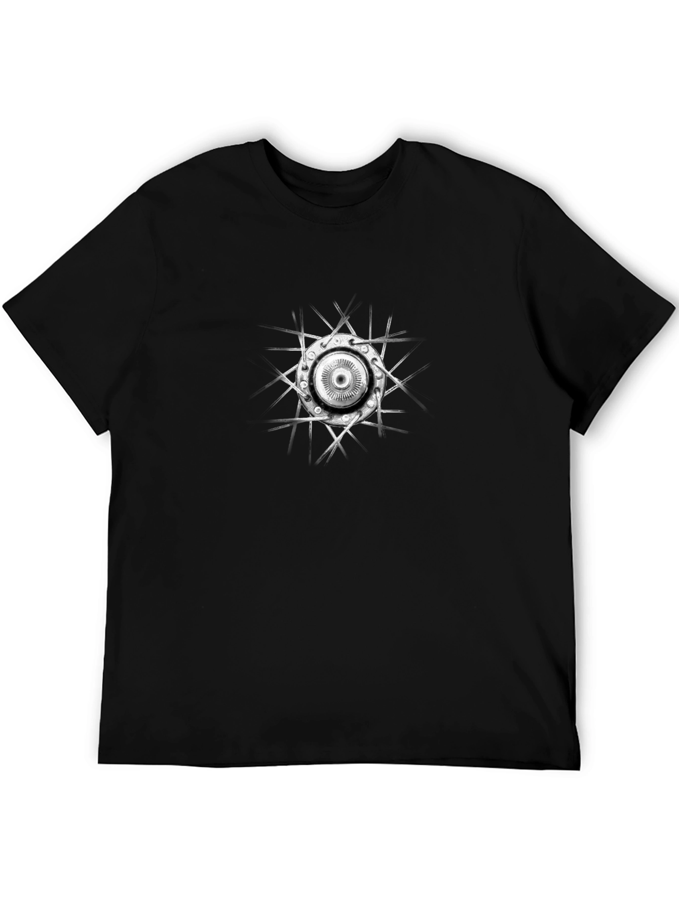 Edgy Abstract Graphic Tee - Black Cotton T-Shirt