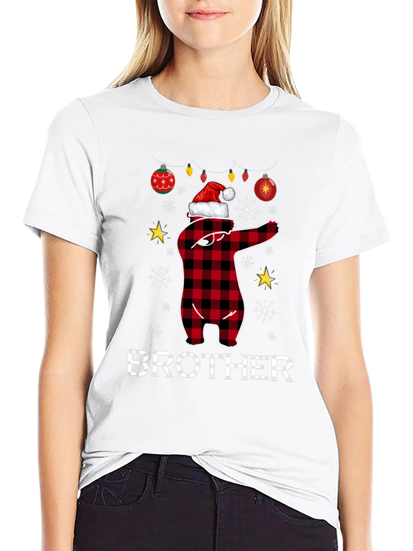 Brother Christmas Bear Dab T-Shirt