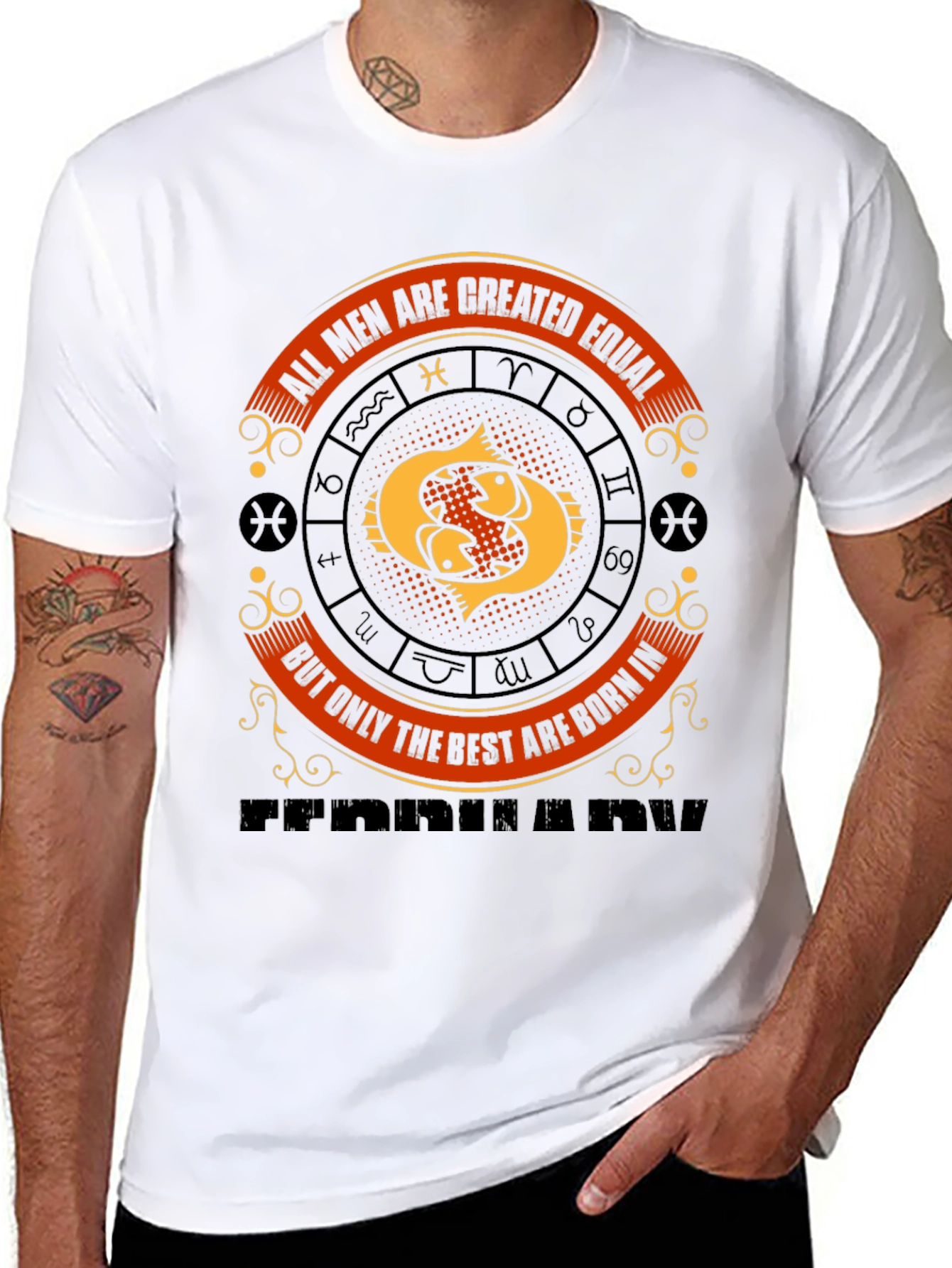 Pisces Zodiac Birthday T-Shirt - Born in February