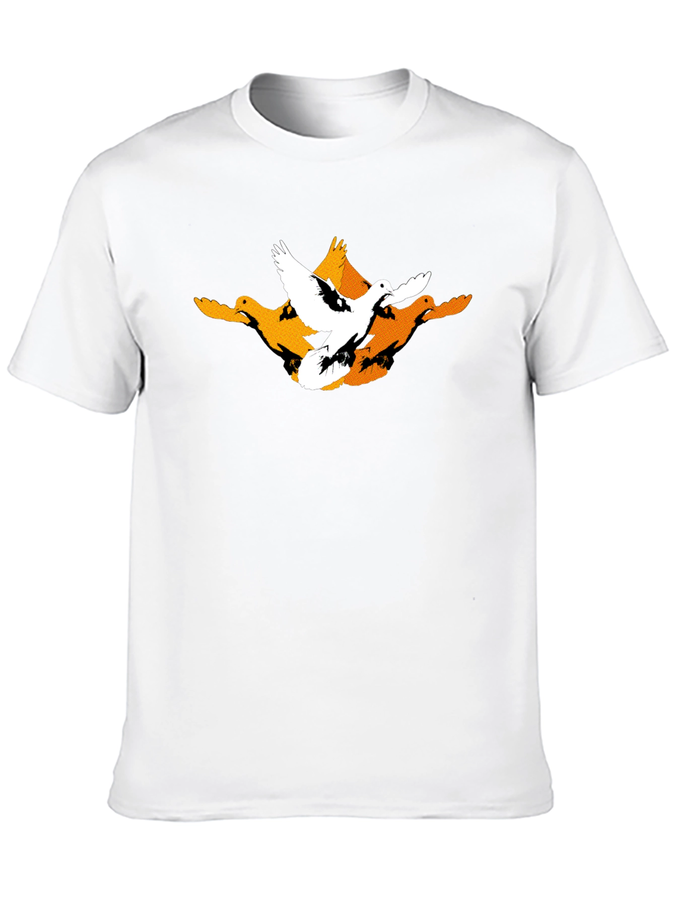Mens Black Graphic Tee - Flying Ducks Design