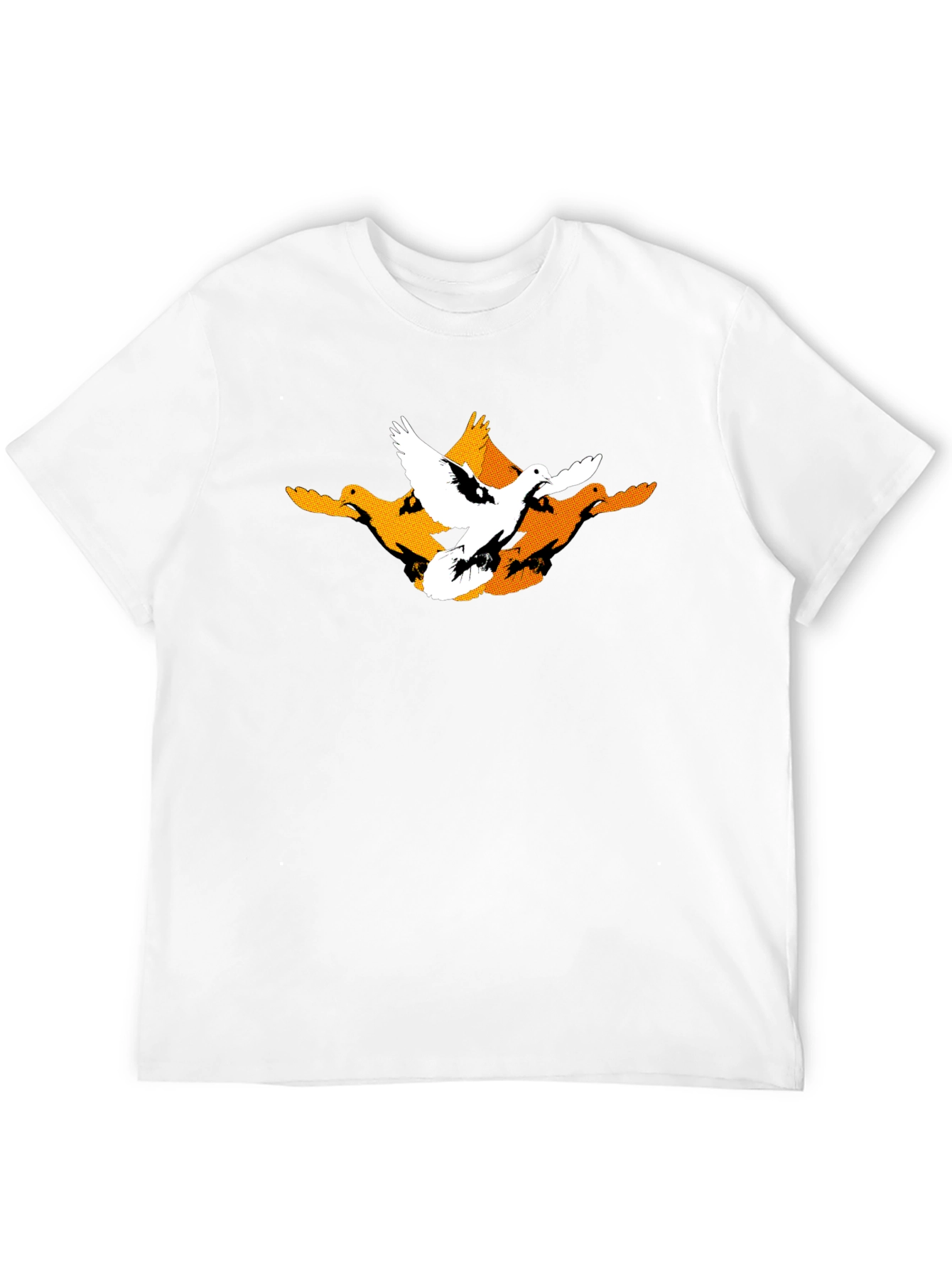 Mens Black Graphic Tee - Flying Ducks Design