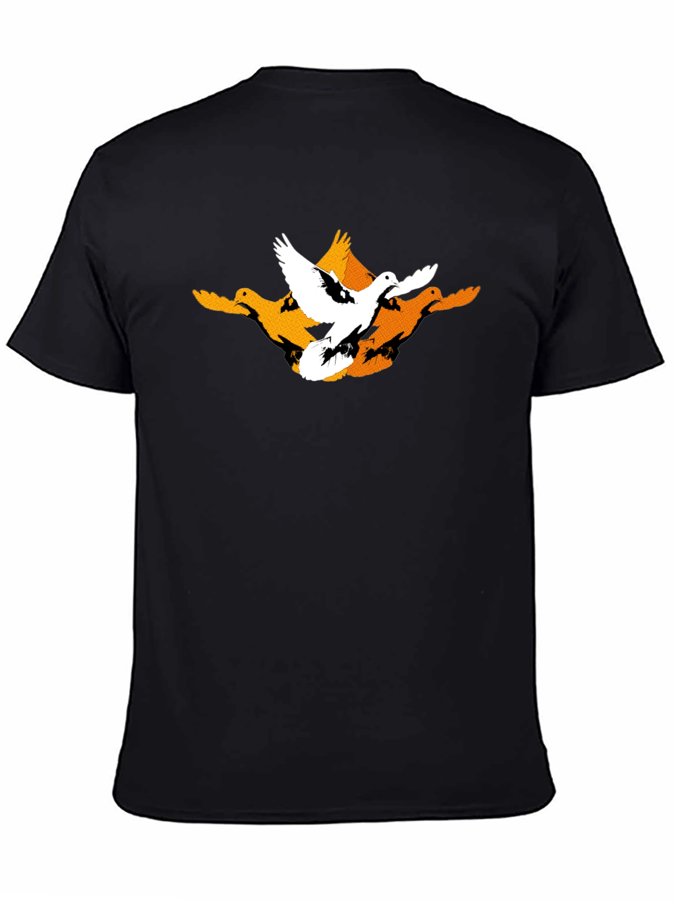 Mens Black Graphic Tee - Flying Ducks Design