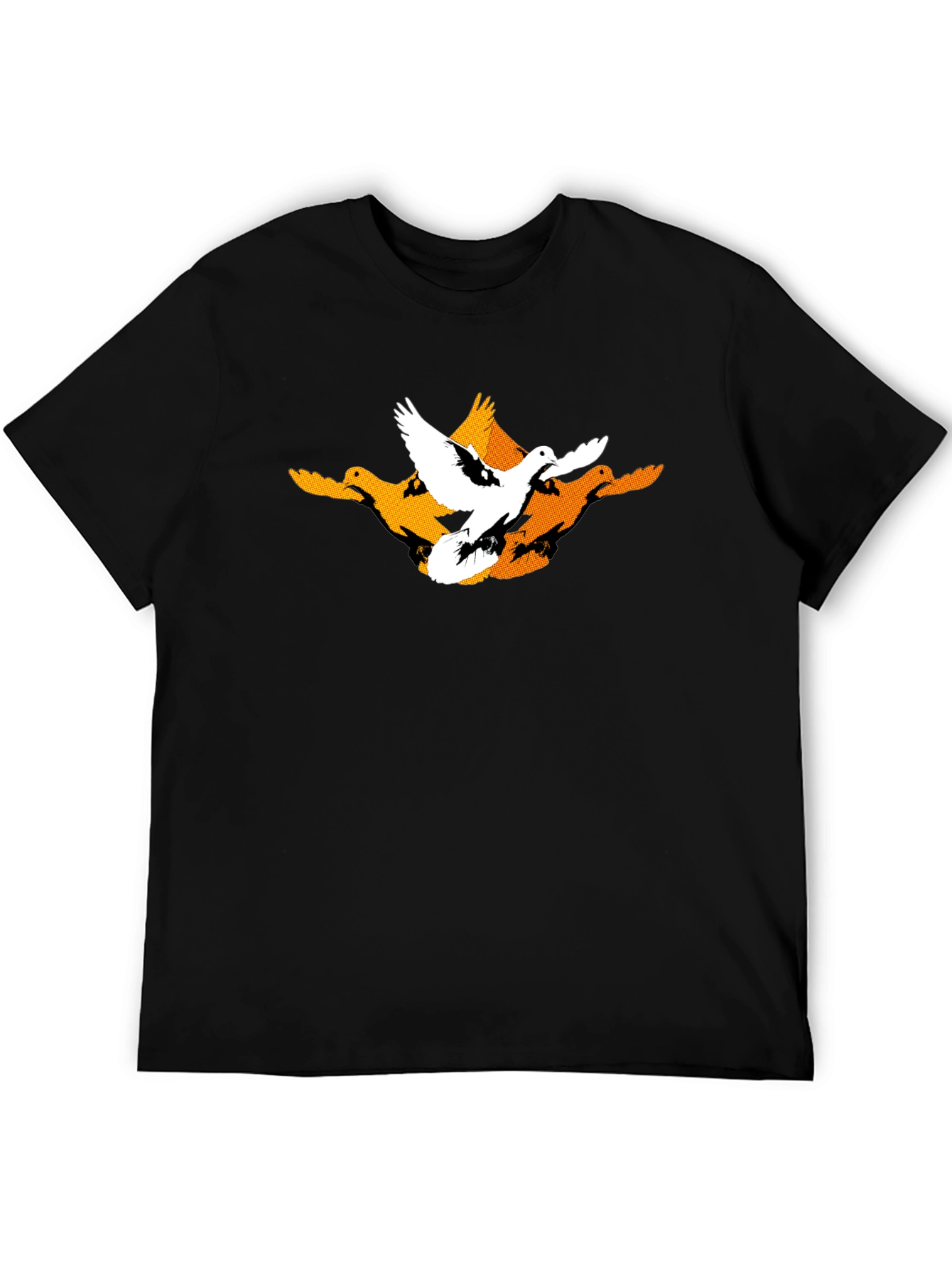 Mens Black Graphic Tee - Flying Ducks Design