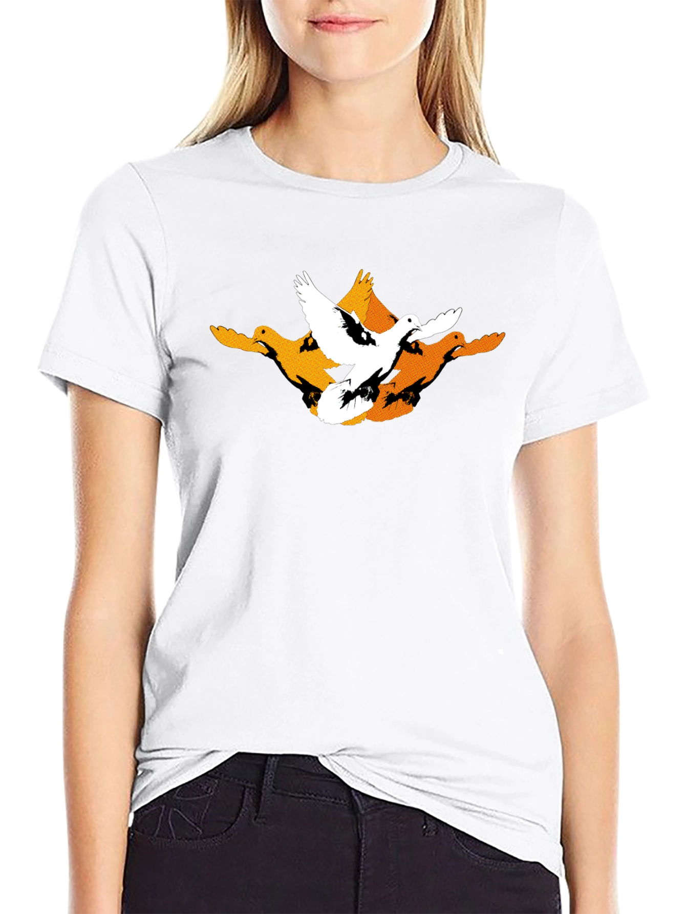 Mens Black Graphic Tee - Flying Ducks Design