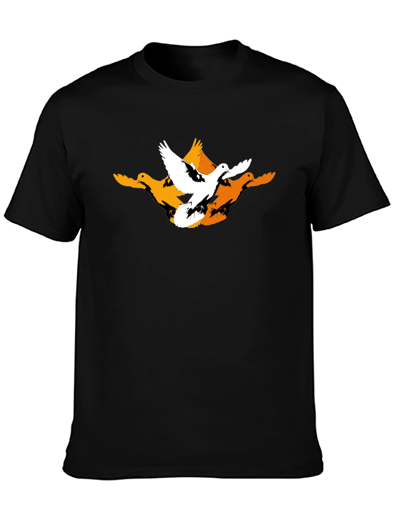 Mens Black Graphic Tee - Flying Ducks Design